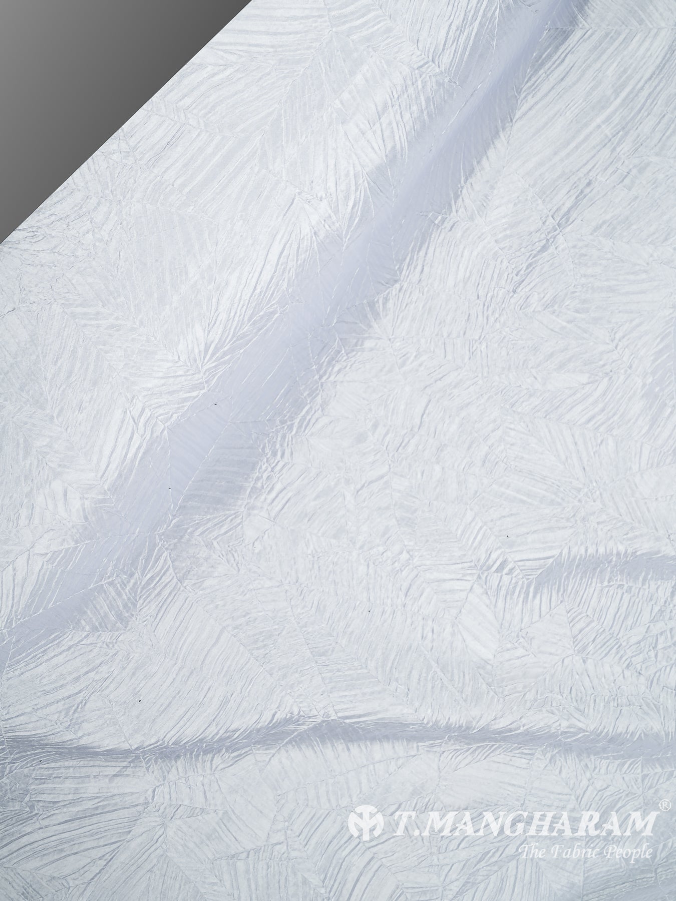 White Embossed Satin Fabric - EB10076