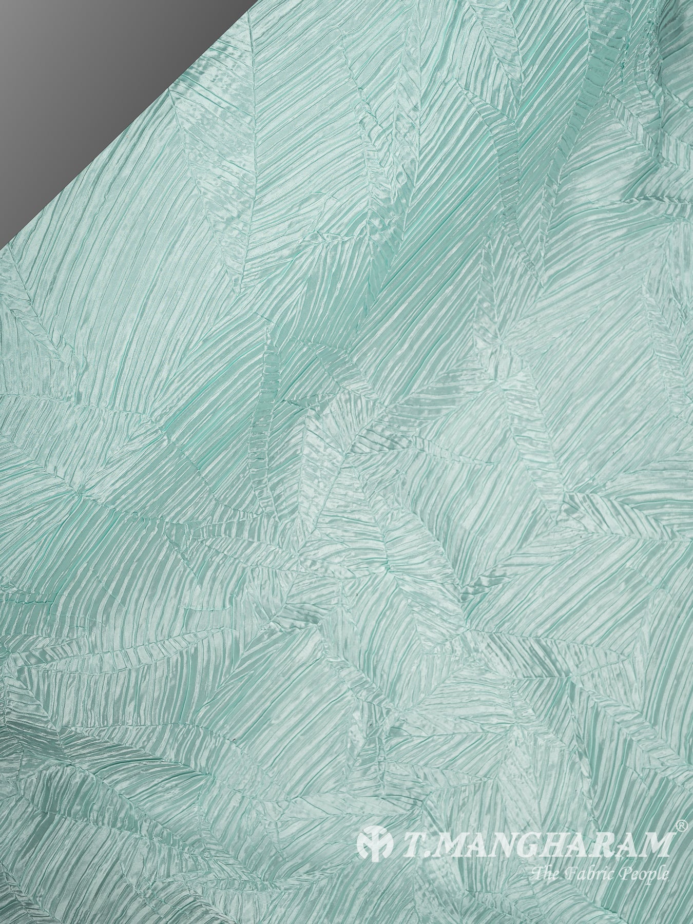 Green Embossed Satin Fabric - EB10078