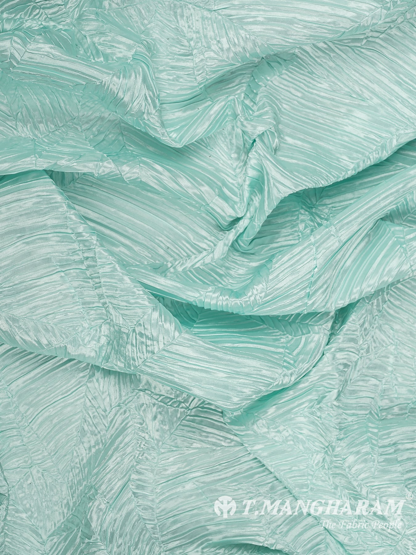 Green Embossed Satin Fabric - EB10078