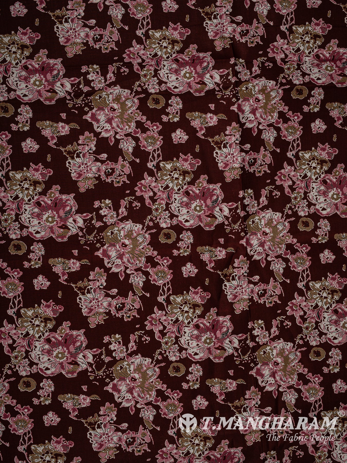 Maroon Rayon Cotton Fabric - EC13819