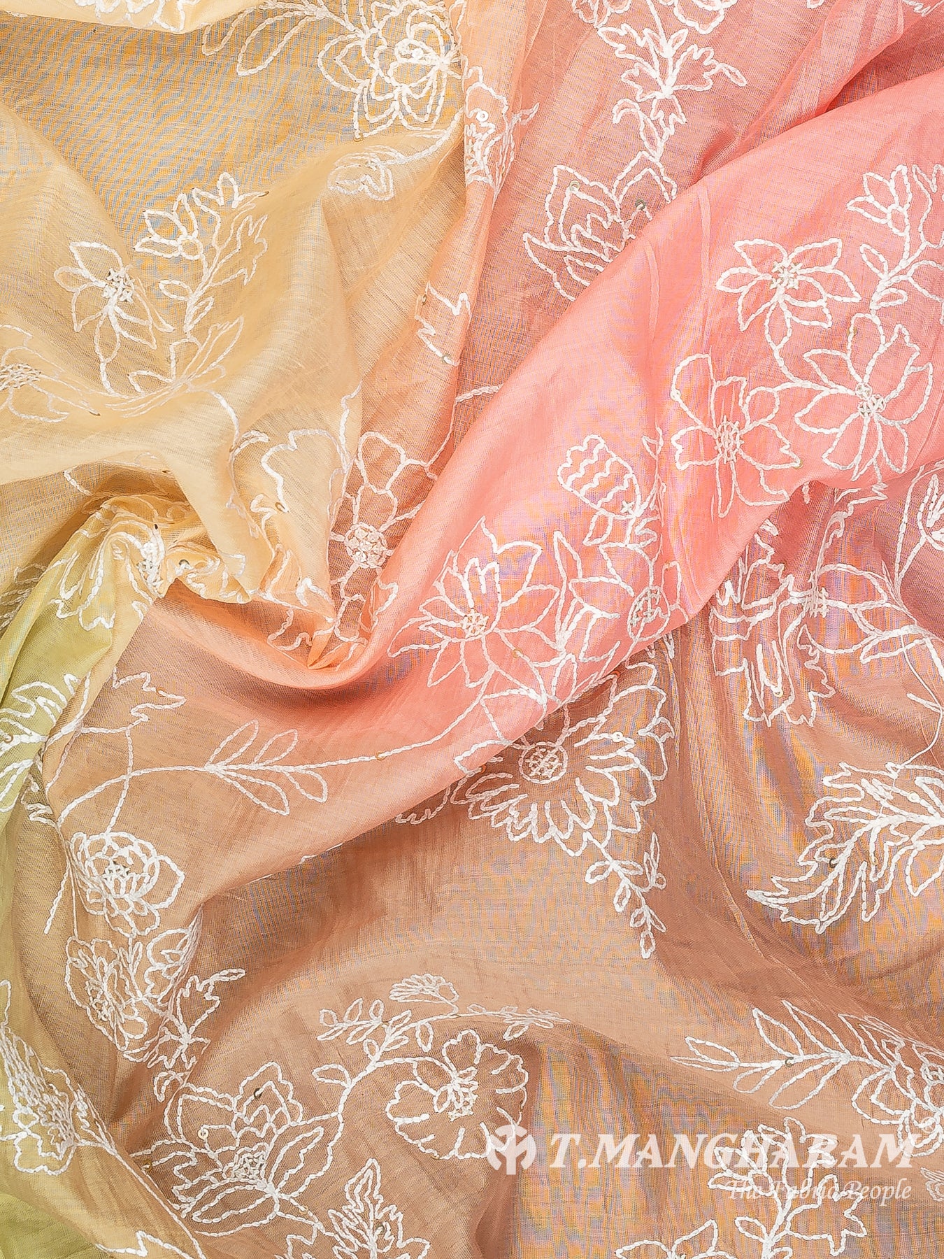 Multicolor Cotton Embroidery Fabric - EB10086