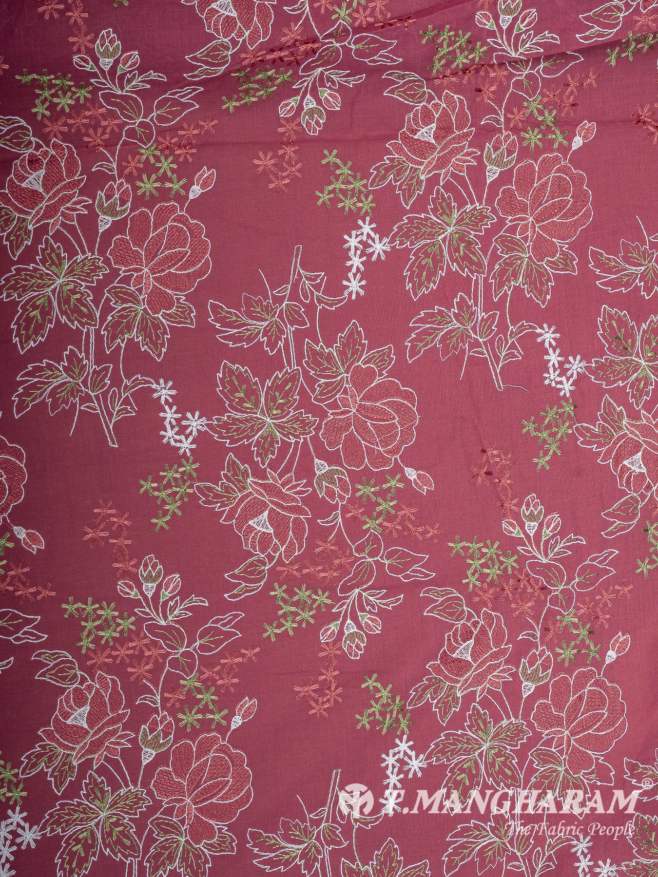 Pink Cotton Embroidery Fabric - EB9946