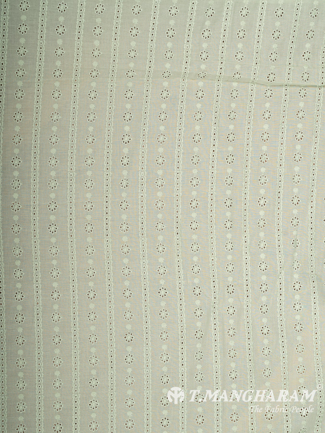 Green Cotton Embroidery Fabric - EC14189