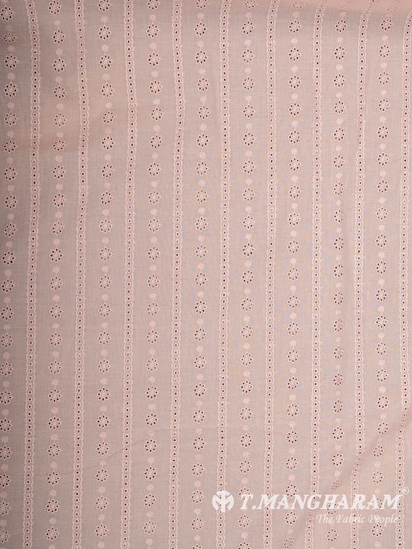 Peach Cotton Embroidery Fabric - EC14190