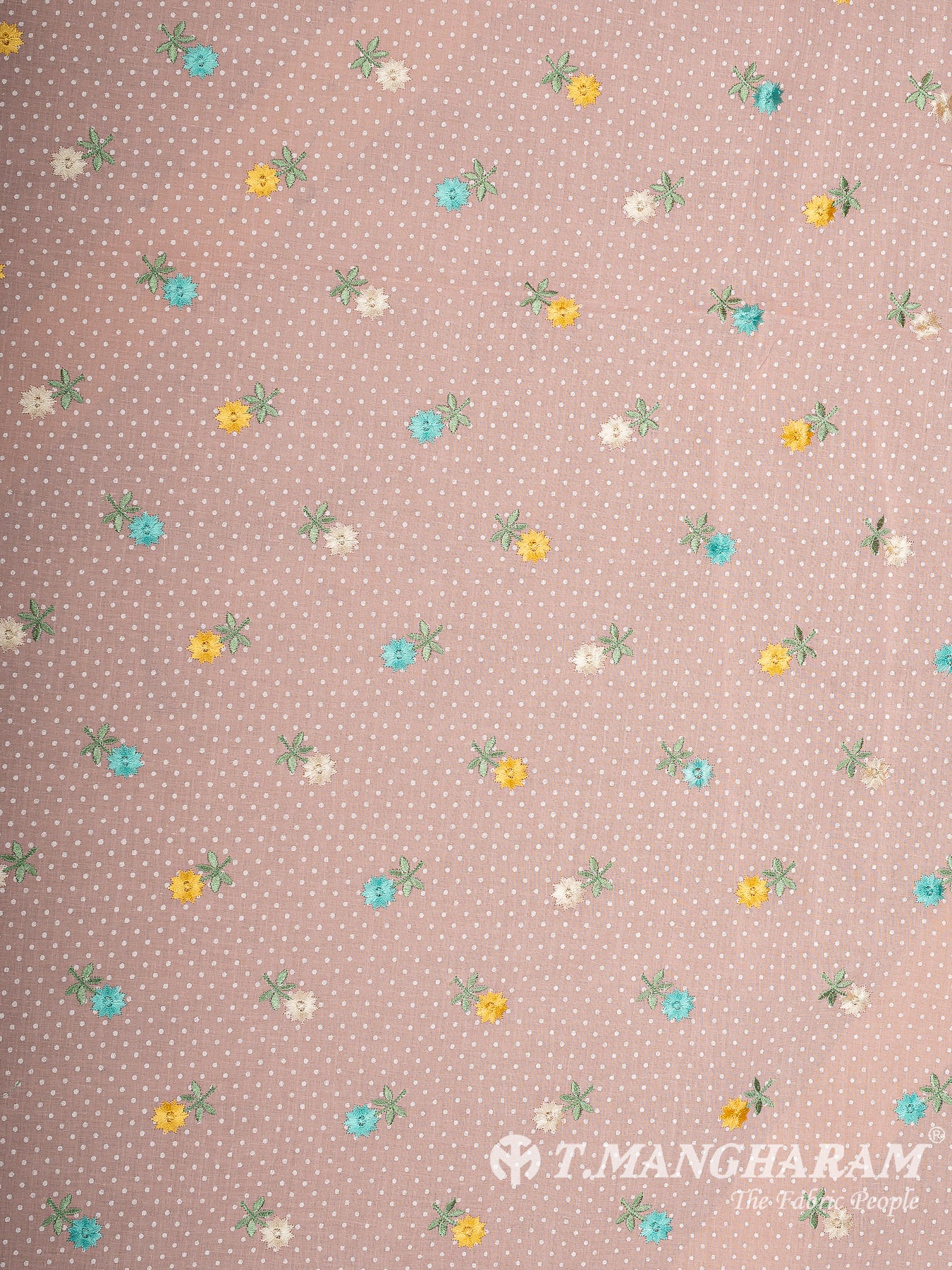 Peach Cotton Embroidery Fabric - EC13357