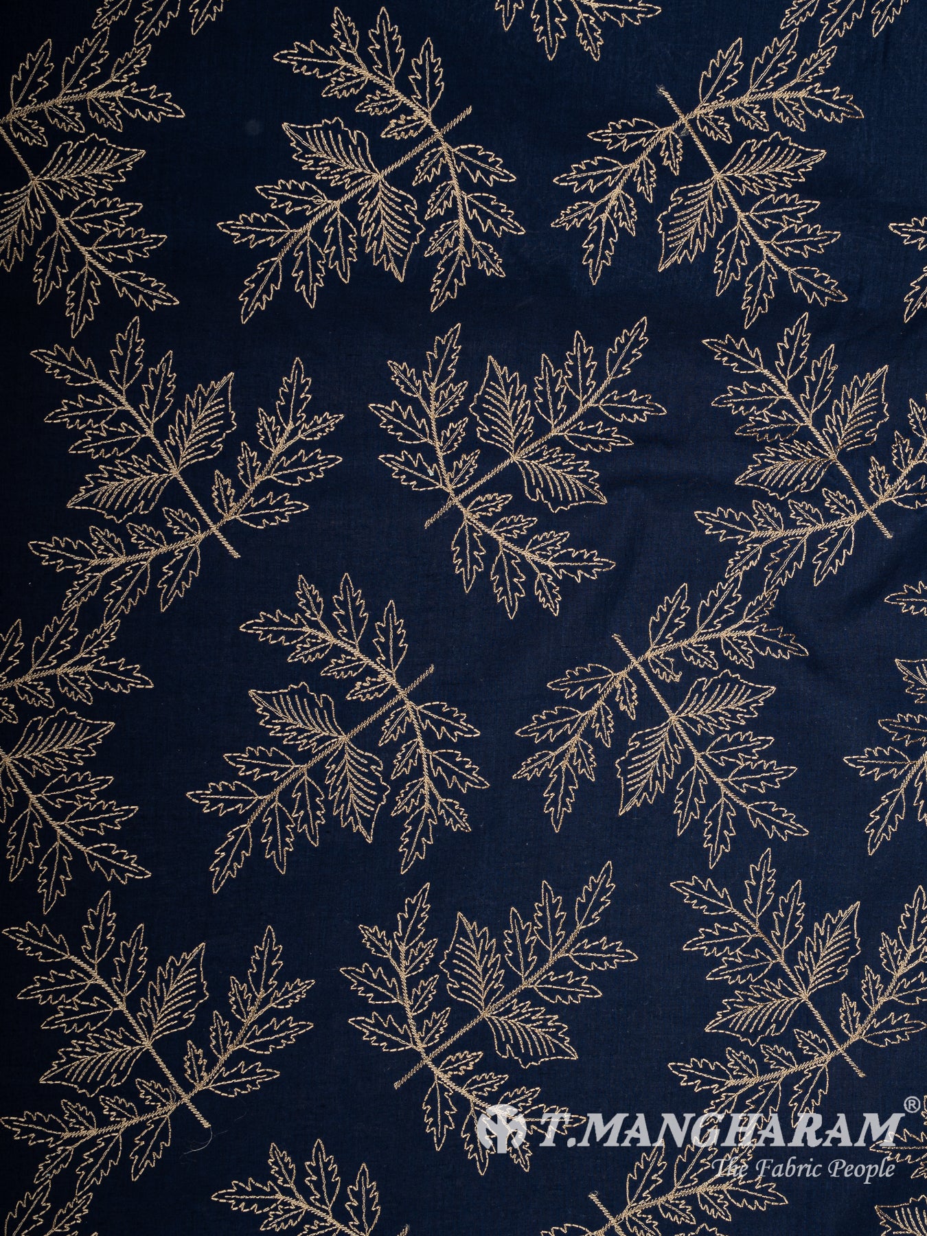 Blue Cotton Embroidery Fabric - EB9956
