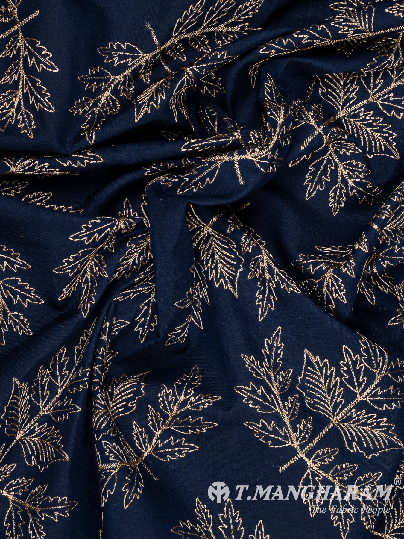 Blue Cotton Embroidery Fabric - EB9956