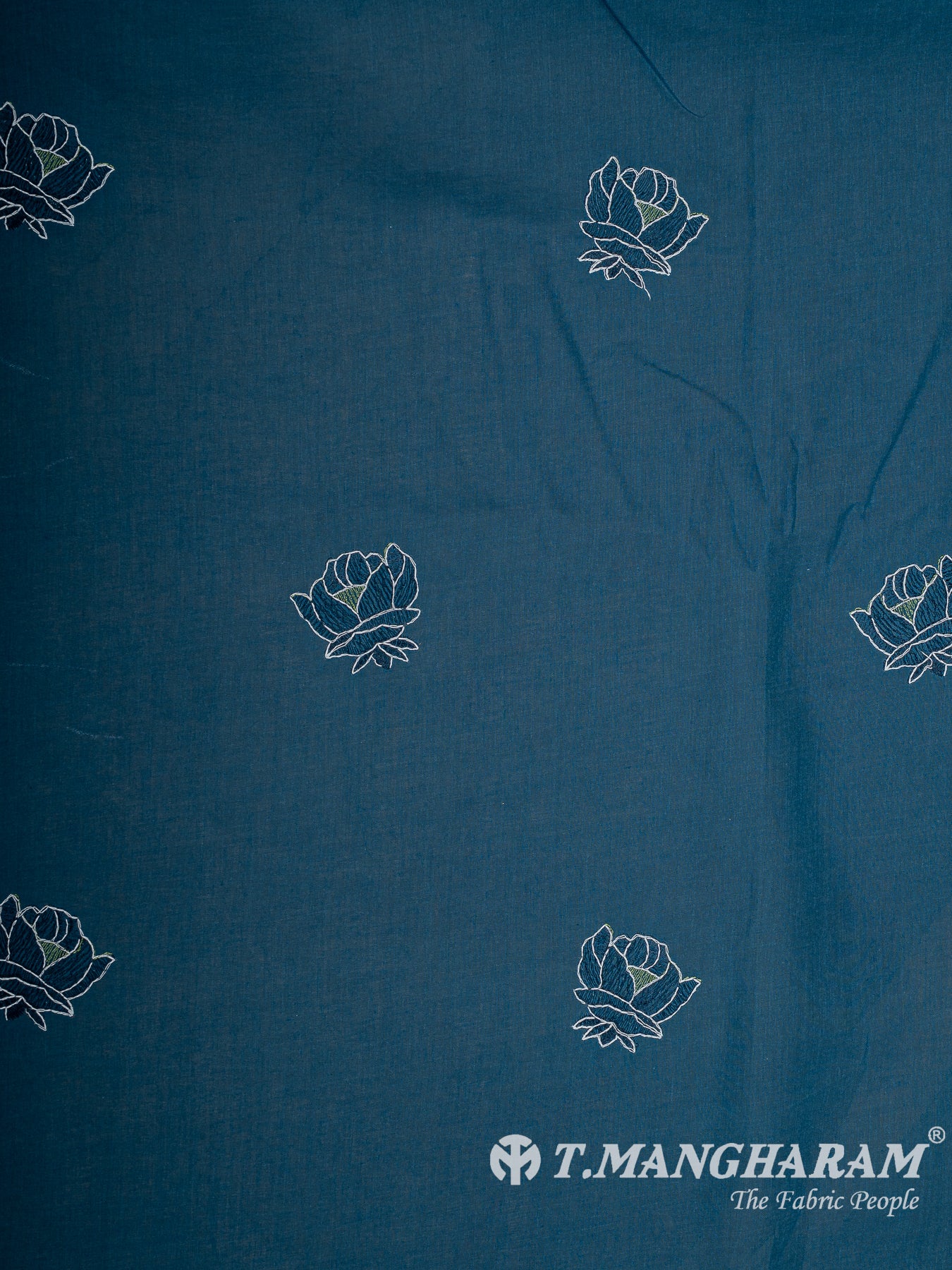 Blue Cotton Embroidery Fabric - EB9948