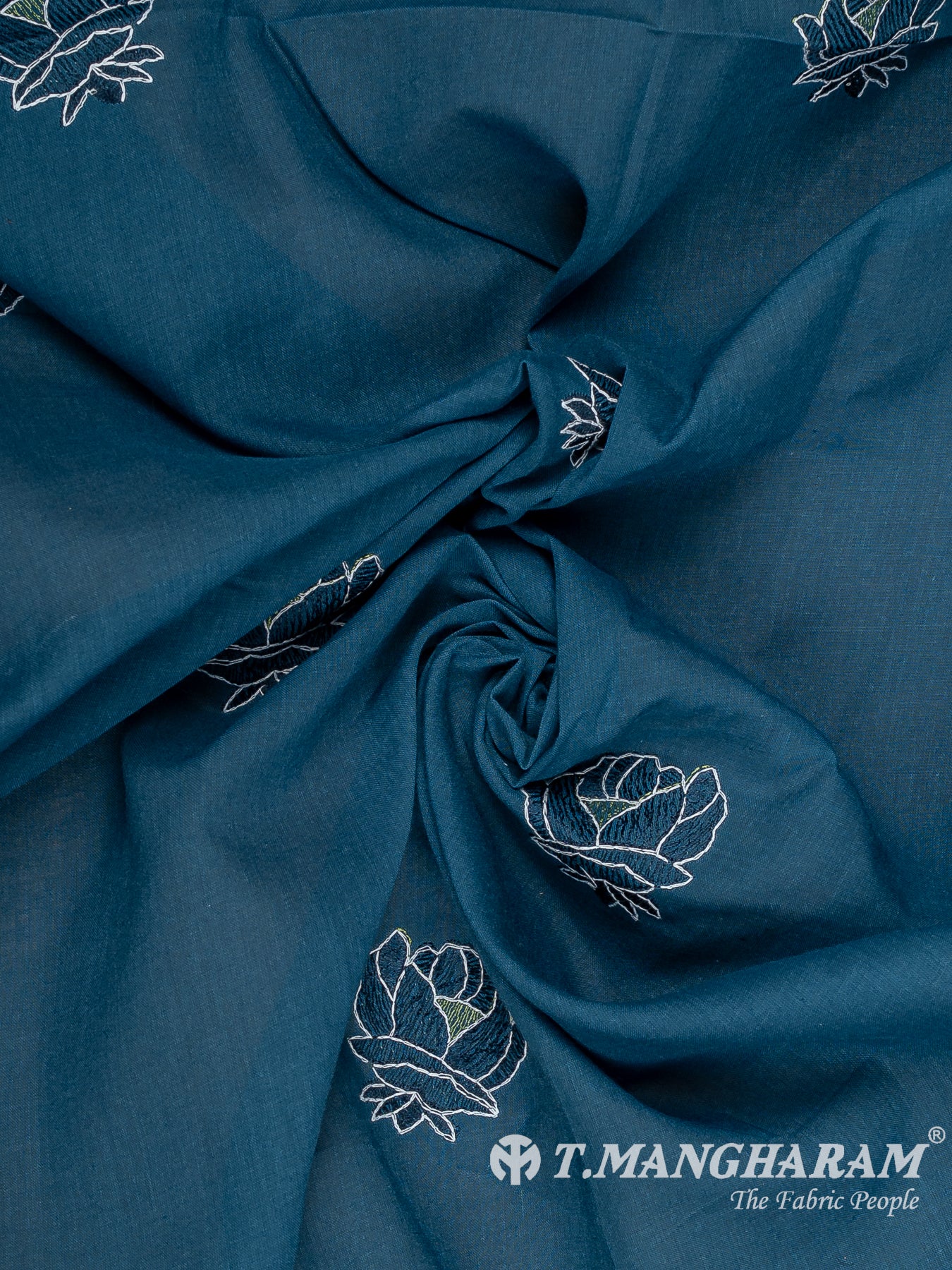 Blue Cotton Embroidery Fabric - EB9948