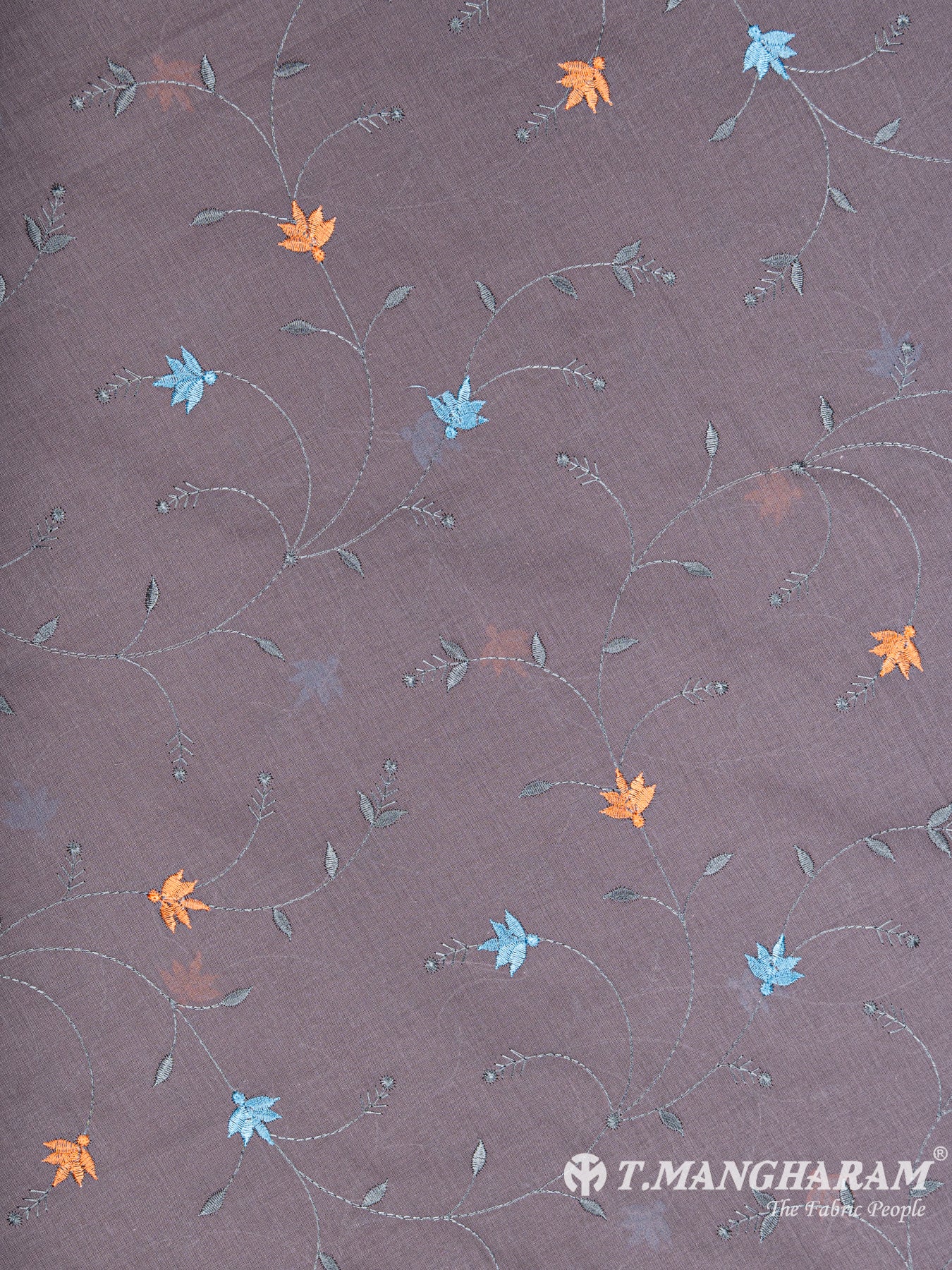 Violet Cotton Embroidery Fabric - EB4738 view-3