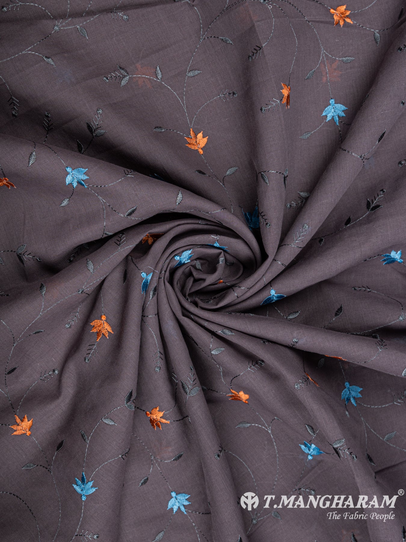 Violet Cotton Embroidery Fabric - EB4738 view-1