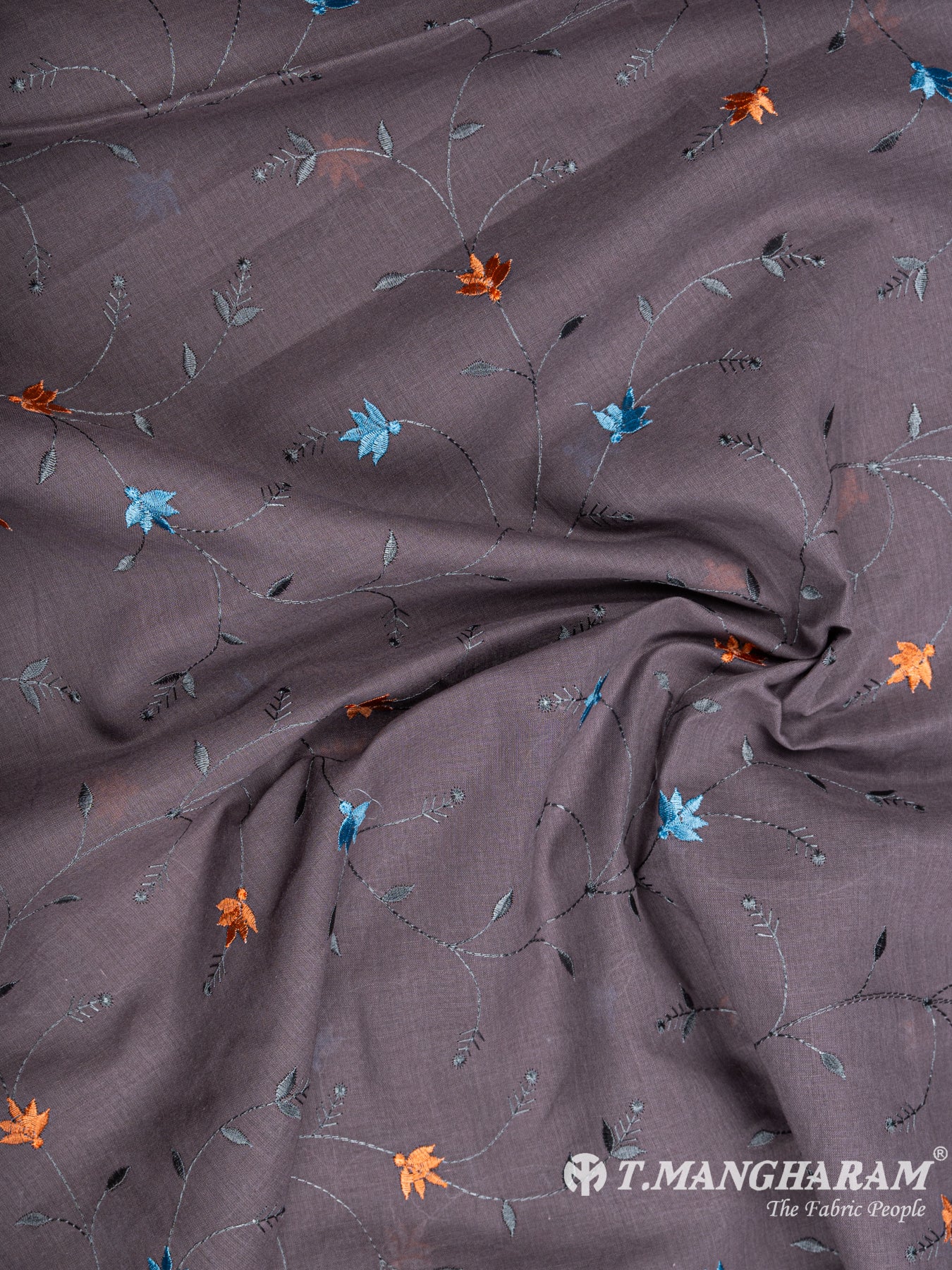 Violet Cotton Embroidery Fabric - EB4738 view-4