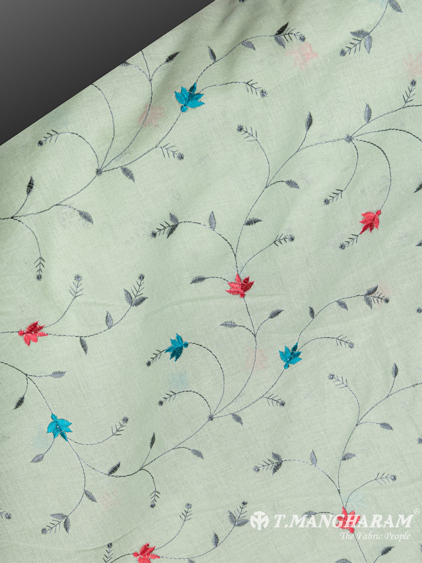 Green Cotton Embroidery Fabric - EB4737 view-2