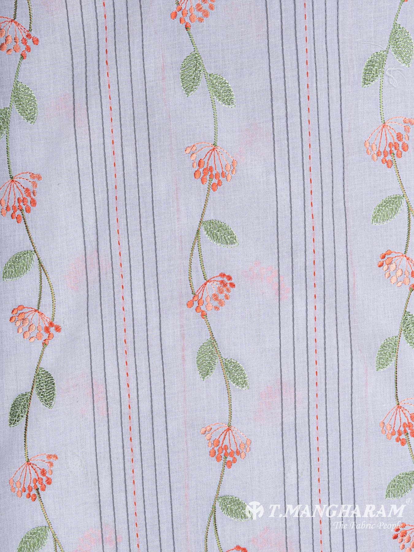 White Cotton Embroidery Fabric - EB4775 view-3