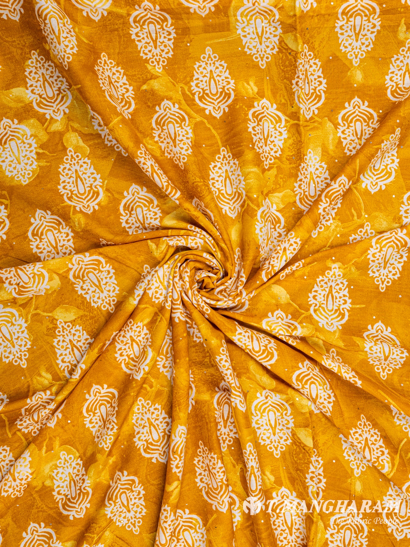 Yellow Rayon Cotton Fabric - EC4955 view-1