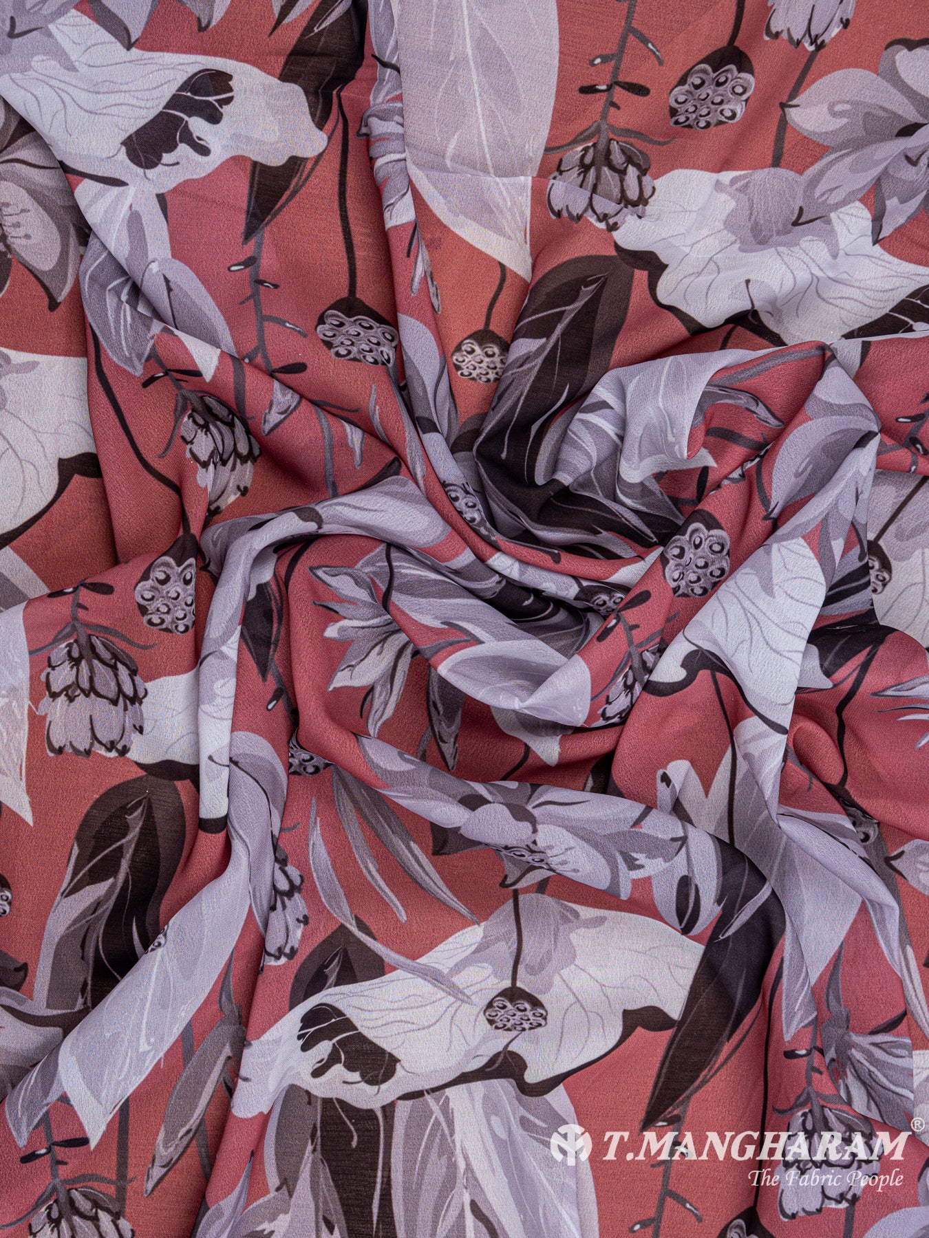 Maroon Georgette Fabric - EB4812 view-4