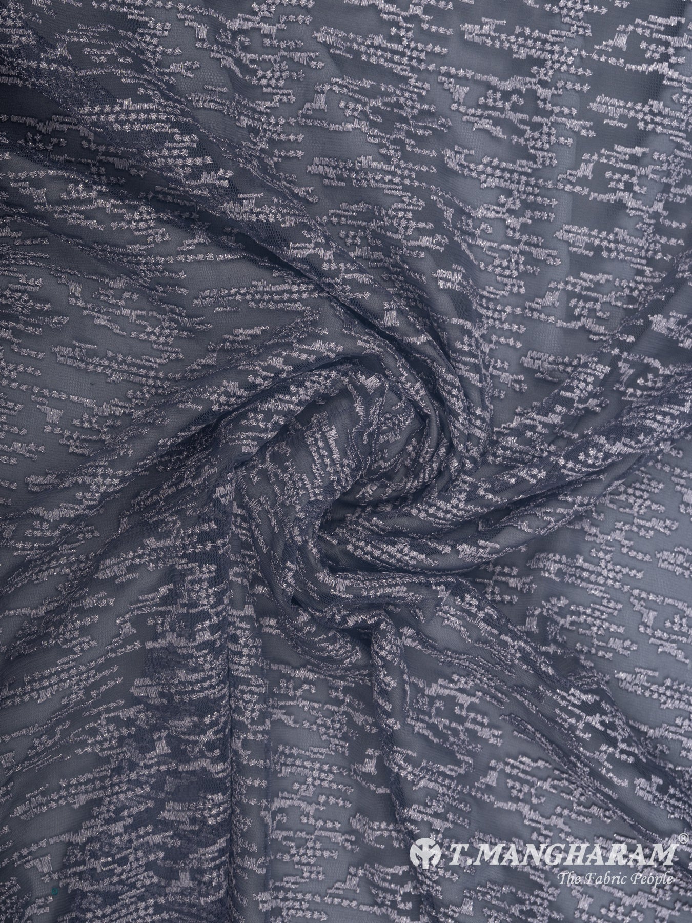Ashe Blue Net Embroidery Fabric - EB4921 view-1