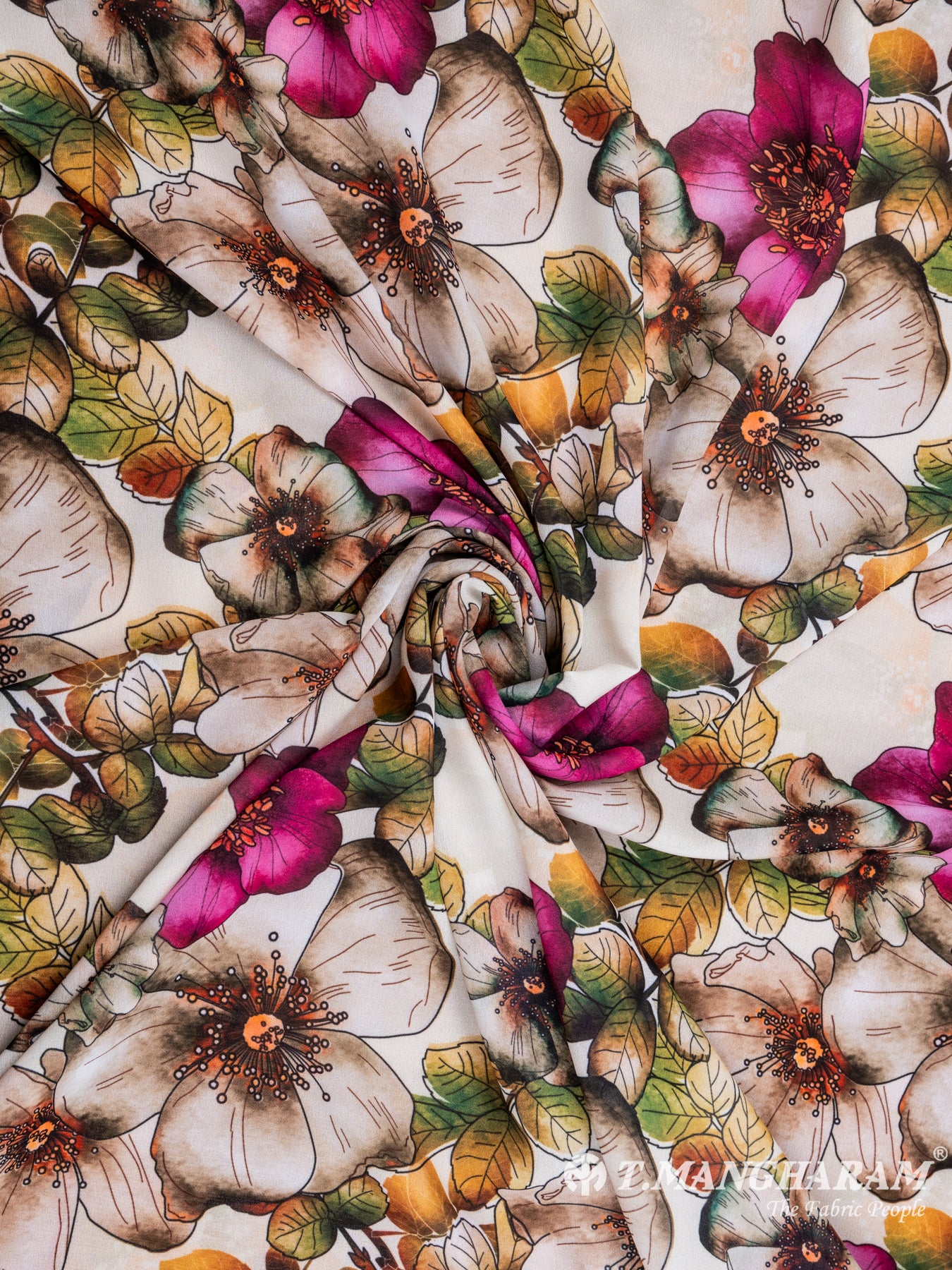 Beige Georgette Fabric - EC7081 view-1