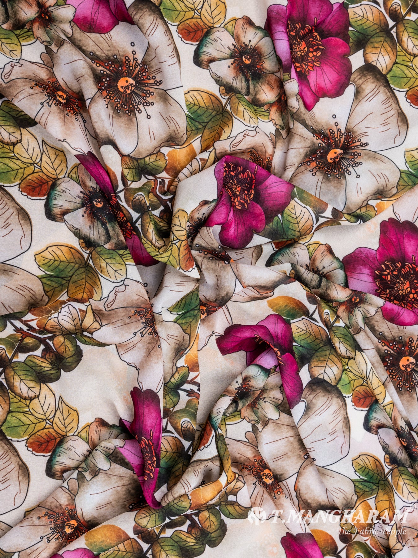 Beige Georgette Fabric - EC7081 view-4