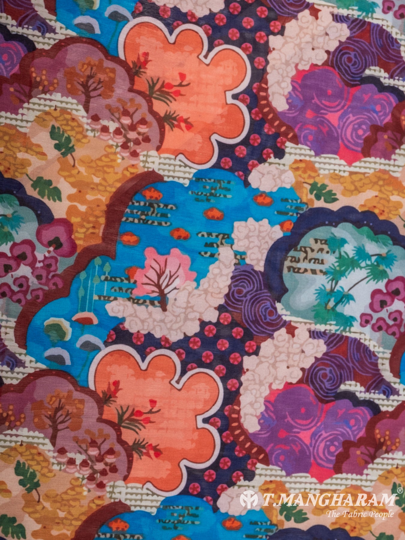 Multicolor Tissue Organza Fabric - EC7088 view-3
