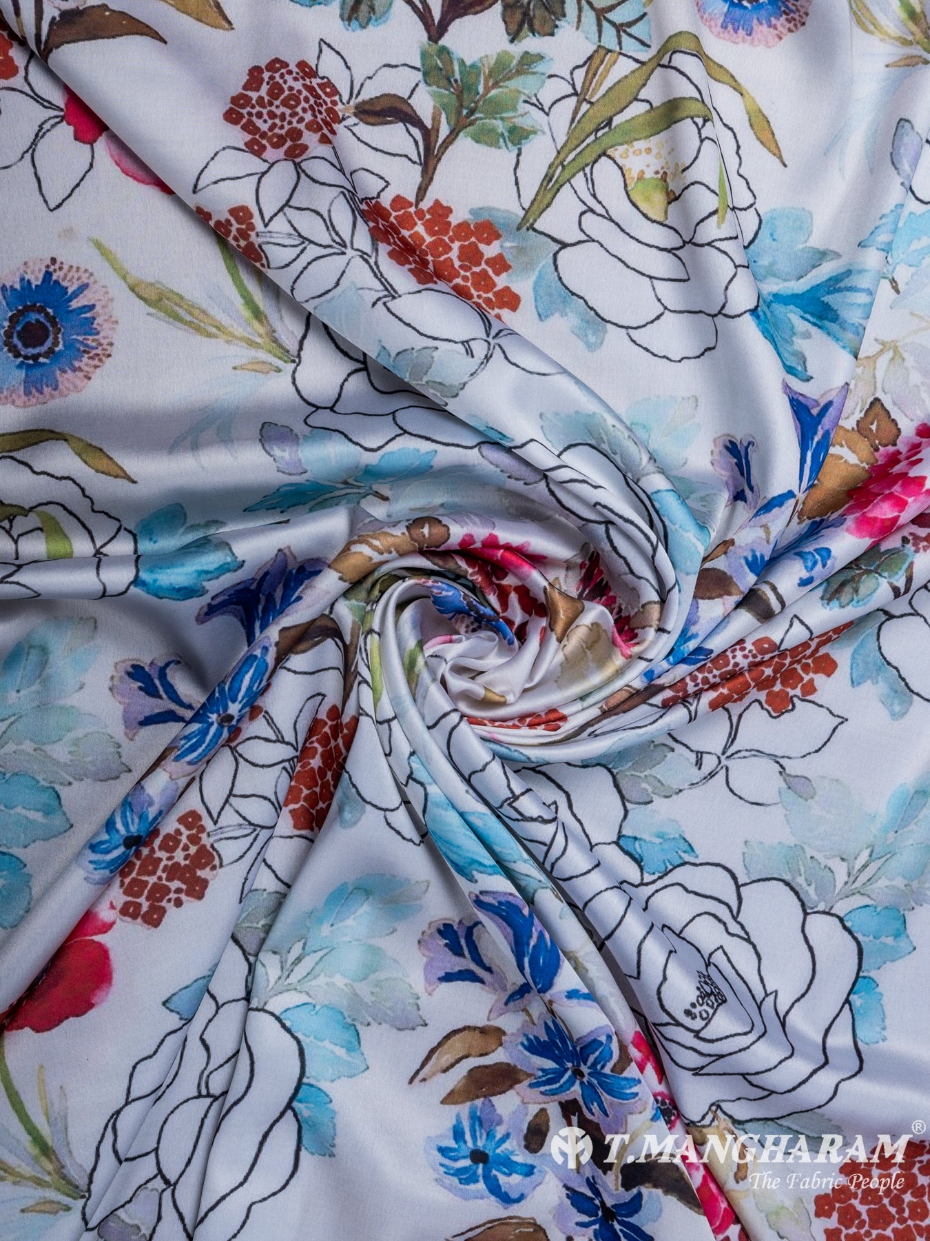 White Satin Fabric - EC7101 view-1
