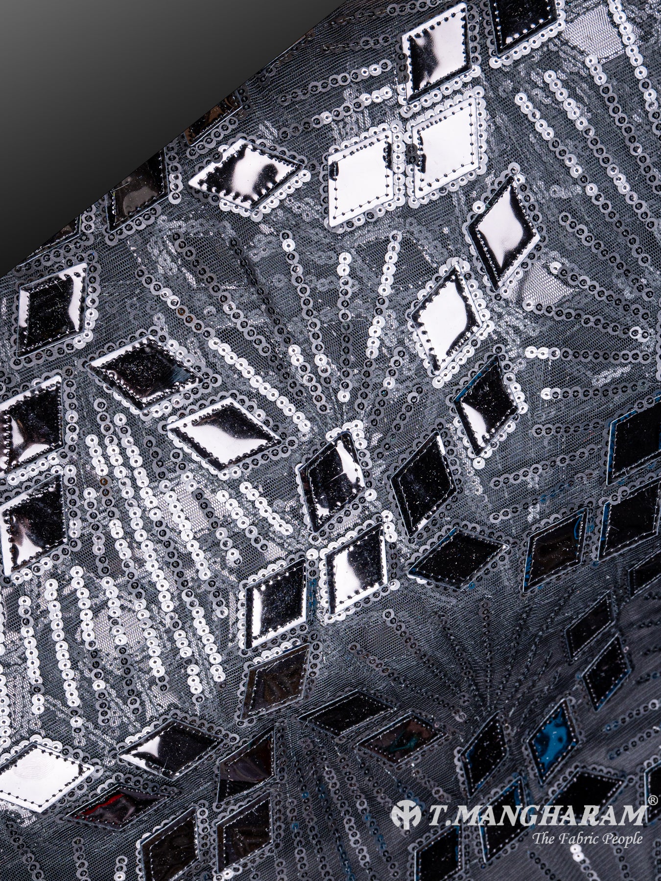 Black Fancy Net Fabric - EB4191 view-2