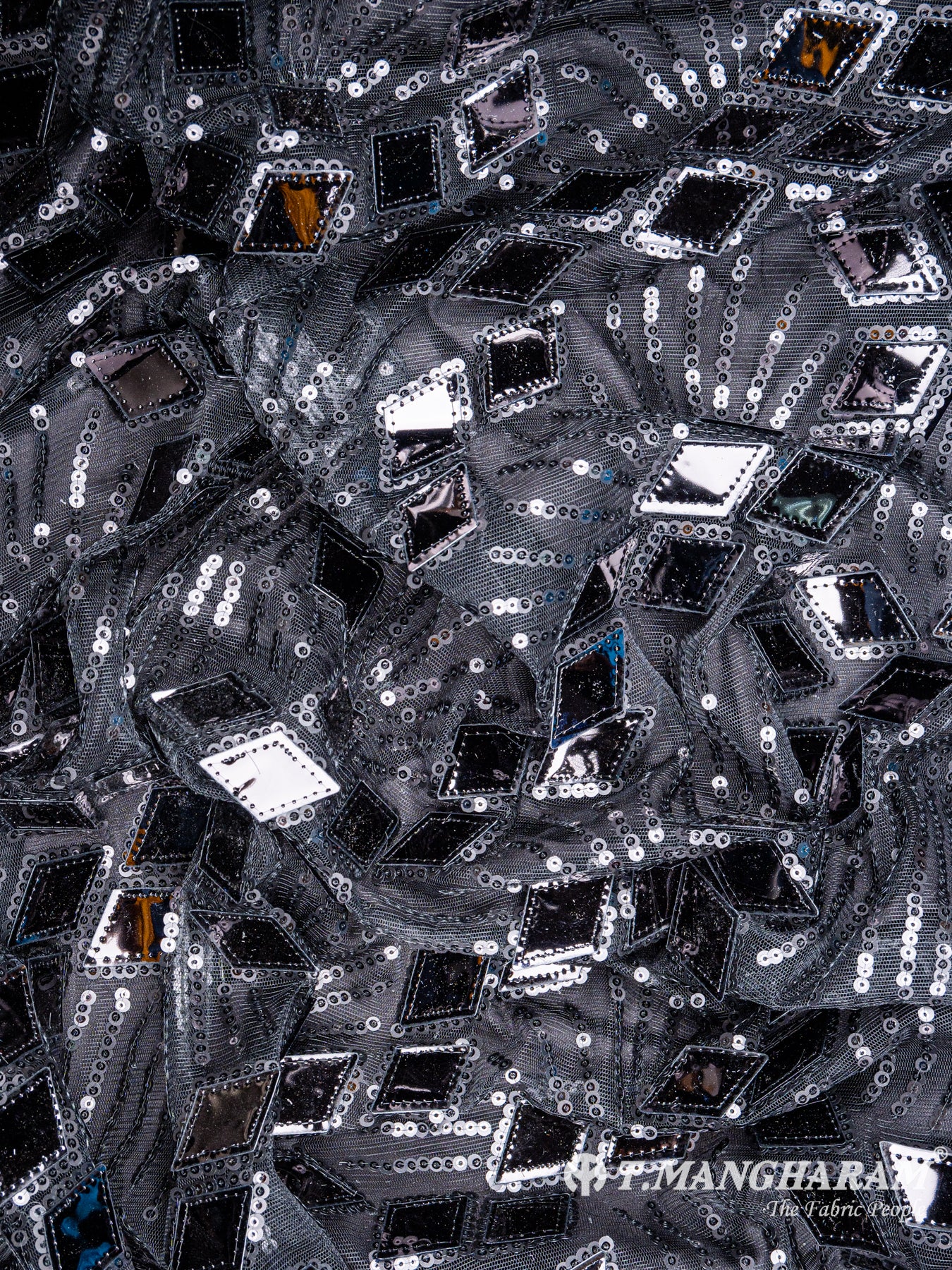 Black Fancy Net Fabric - EB4191 view-4