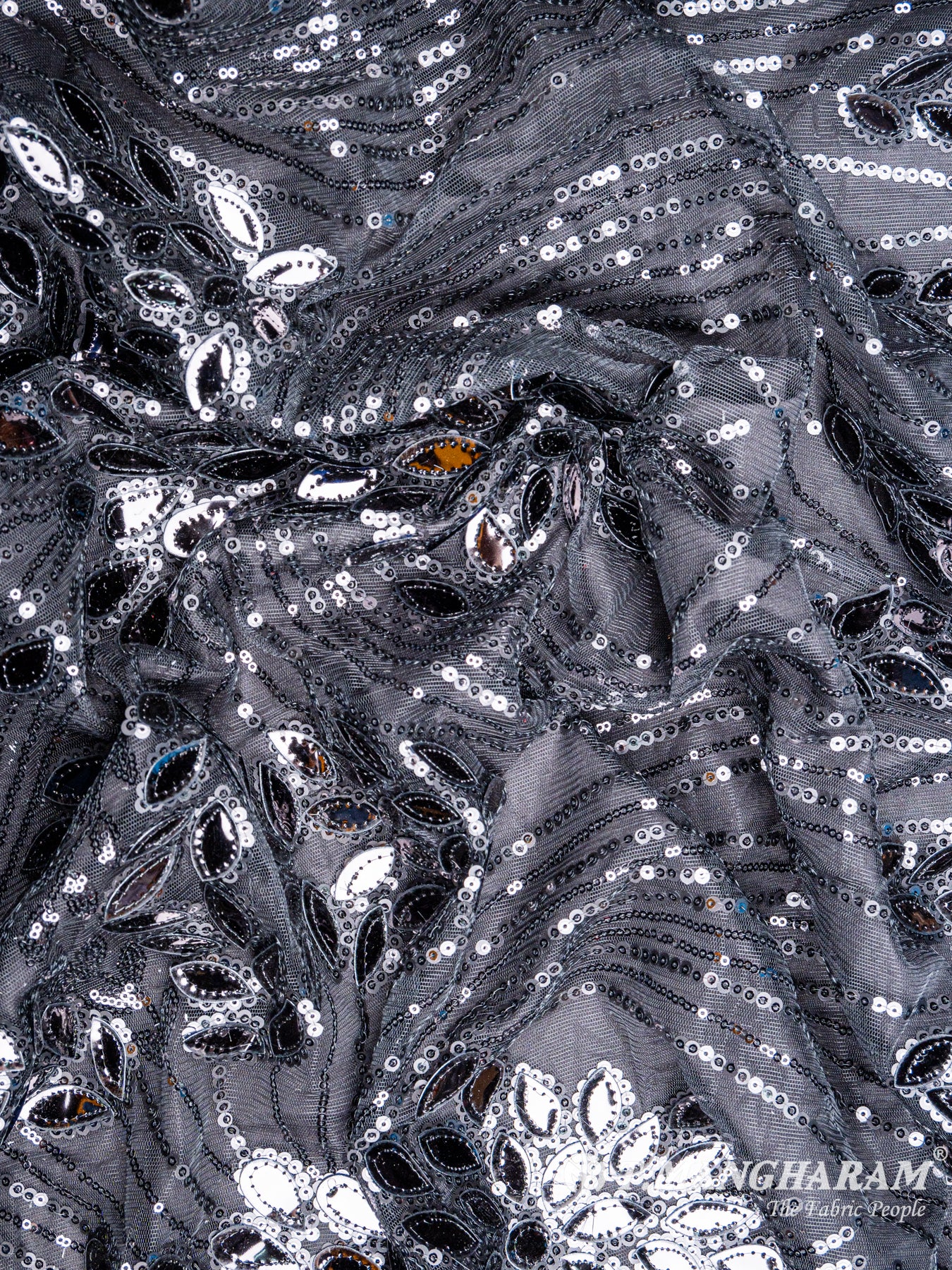 Black Fancy Net Fabric - EB4184 view-4