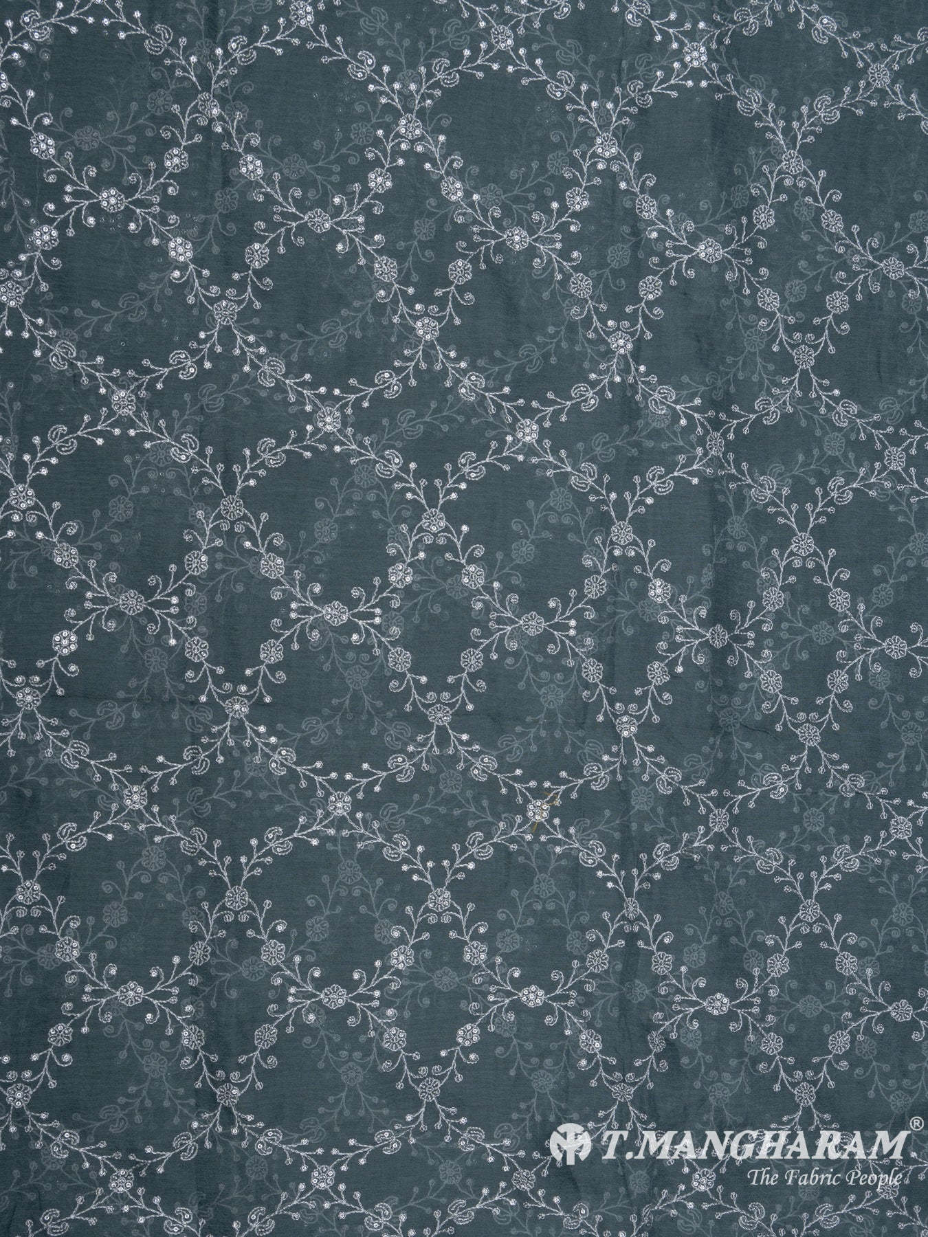 Dark Grey Tissue Organza Chudidhar Fabric Set - EG1578 view-4