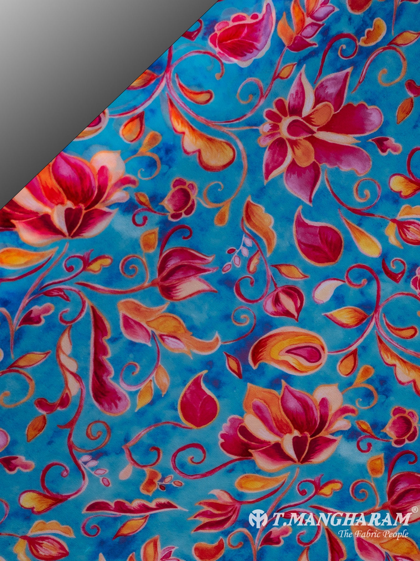 Blue Georgette Fabric - EA2324 view-2