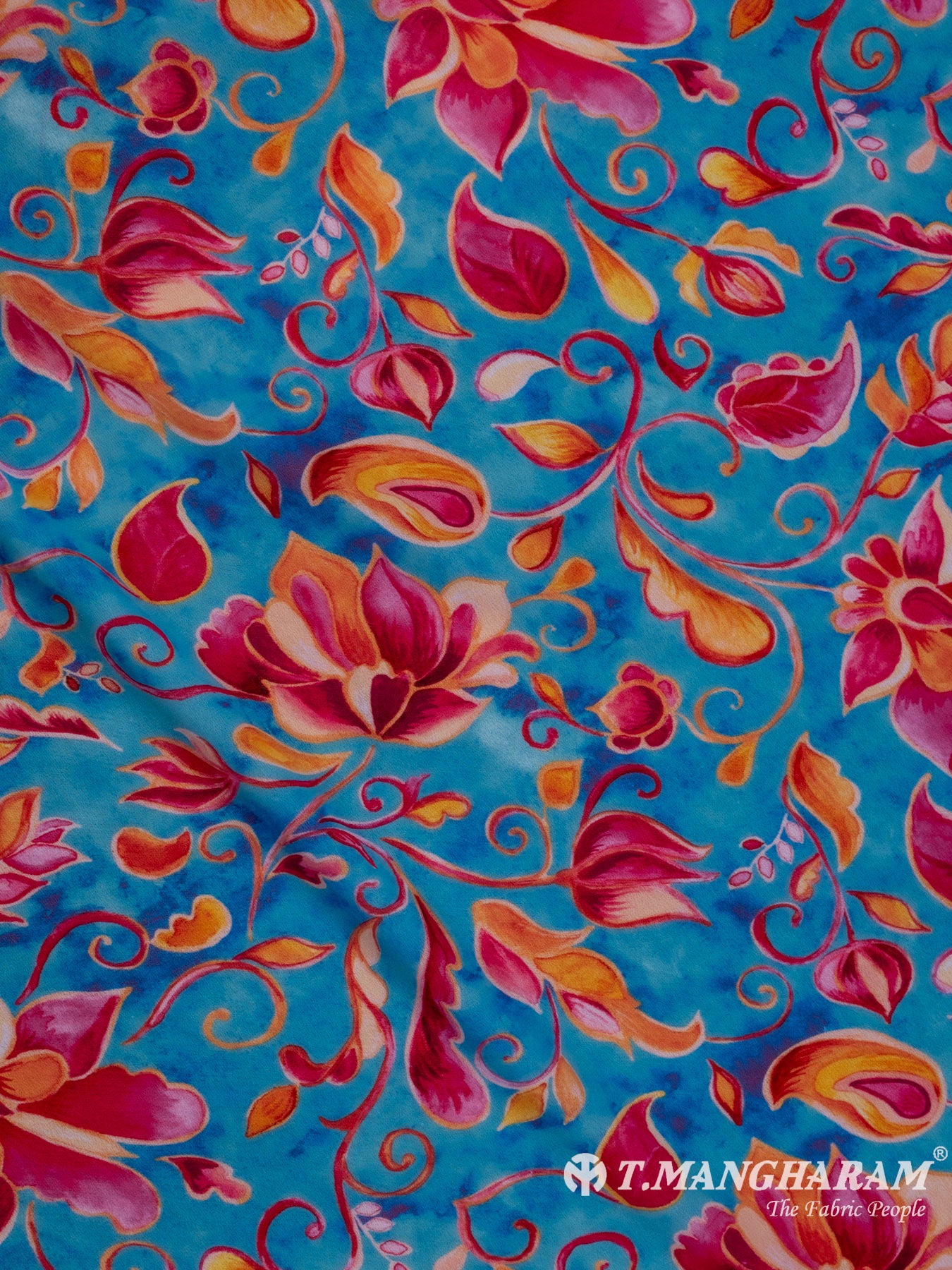 Blue Georgette Fabric - EA2324 view-3
