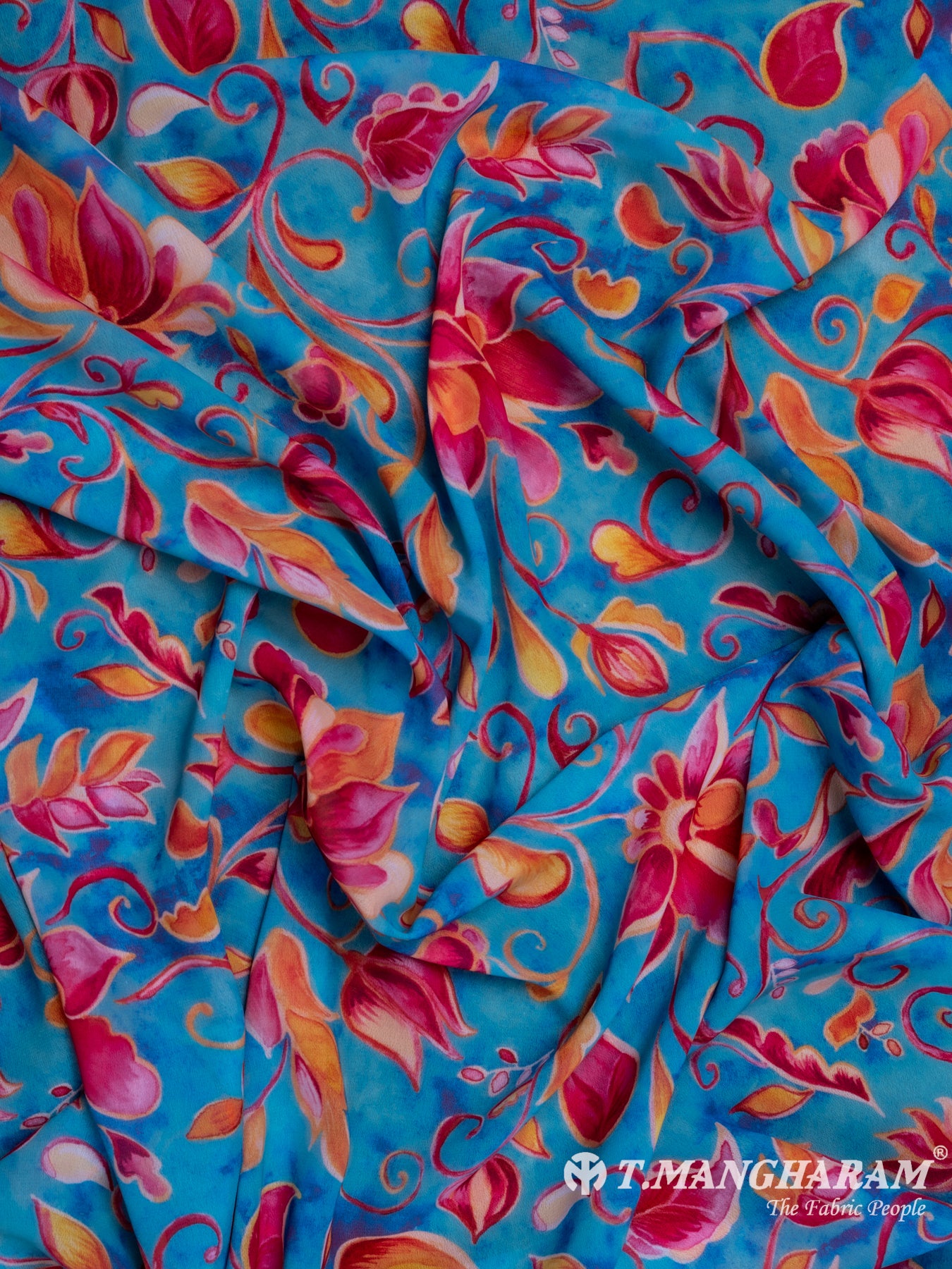 Blue Georgette Fabric - EA2324 view-4
