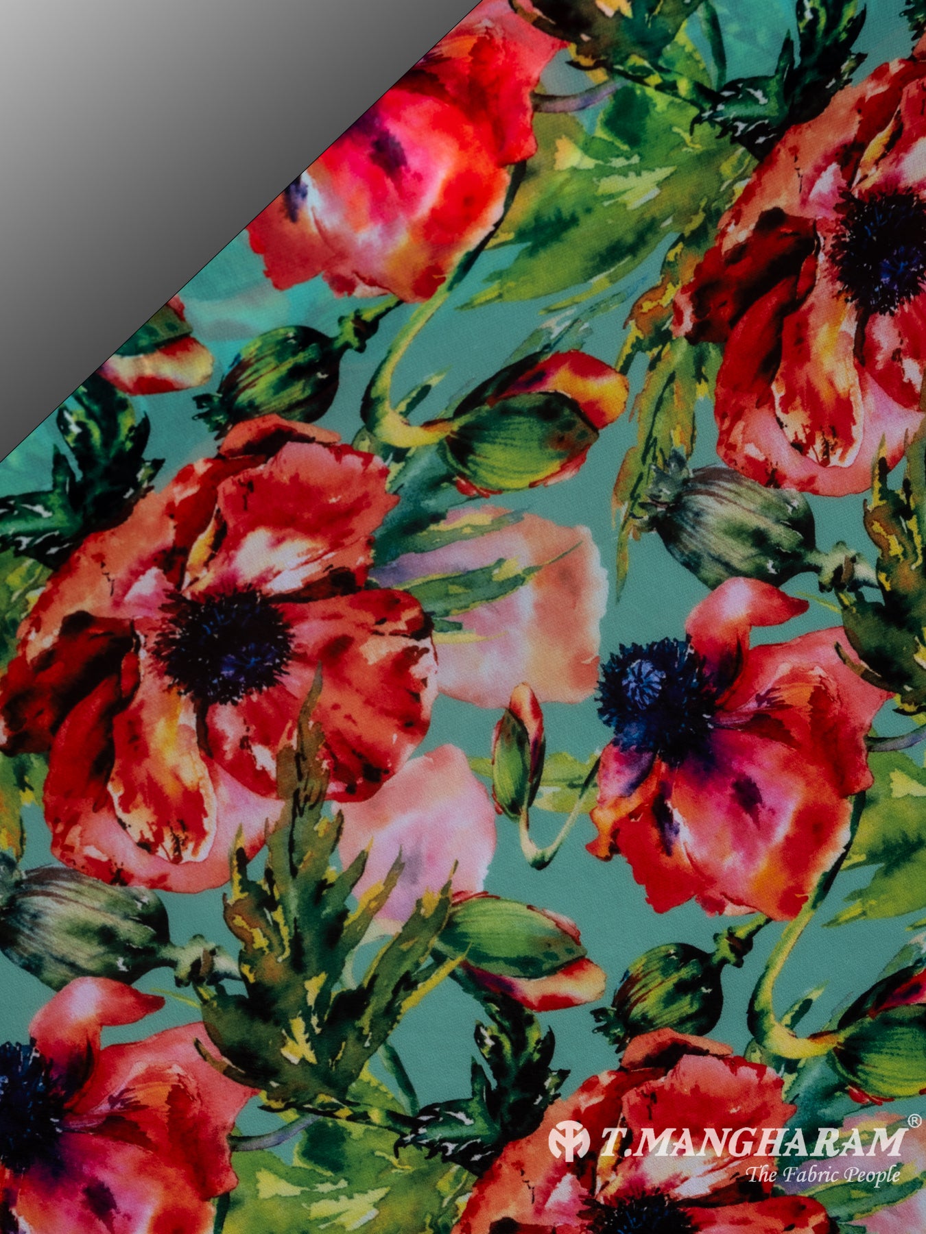 Green Georgette Fabric - EA2321 view-2
