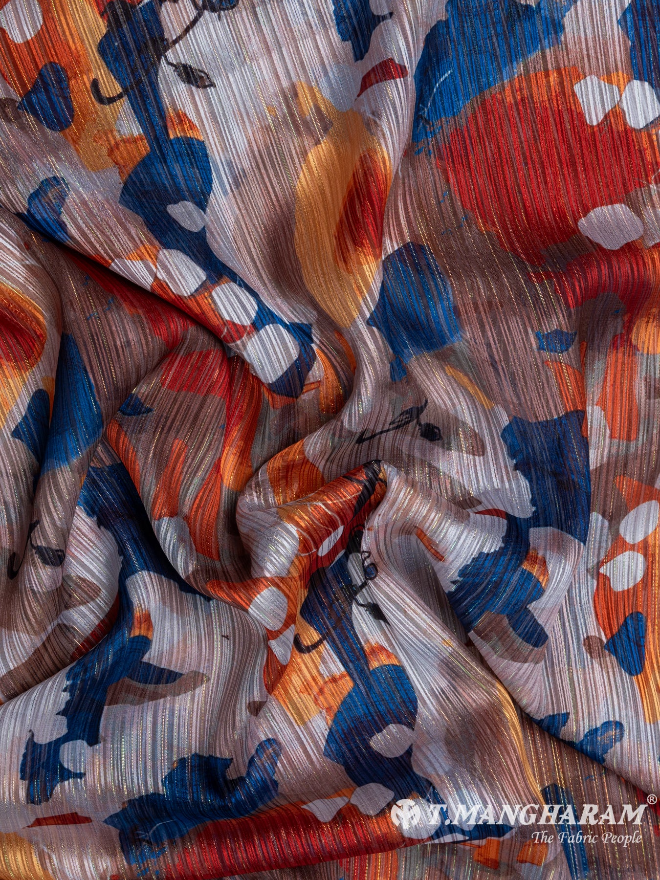 Multicolor Lurex Chiffon Fabric - EC7215 view-4