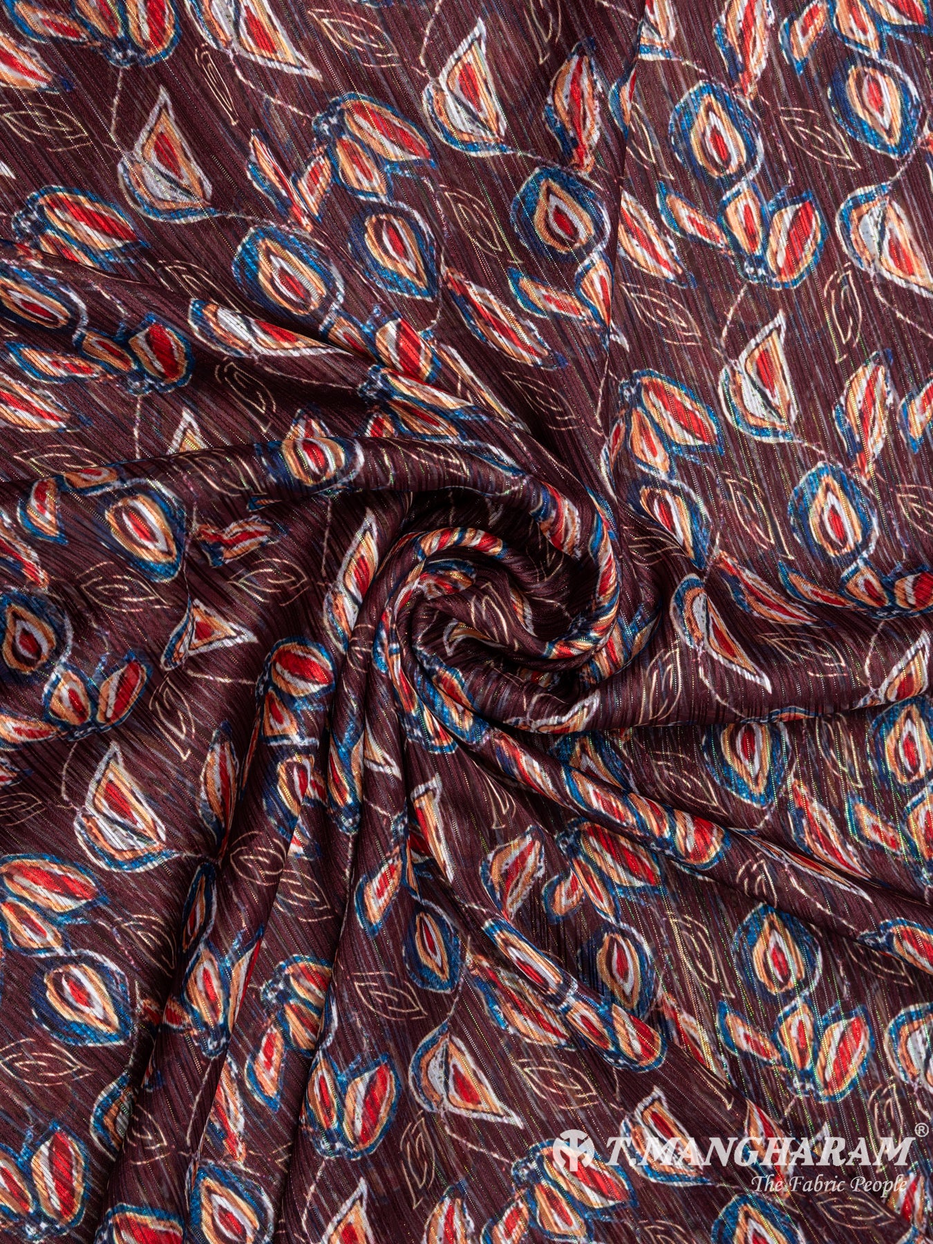 Brown Lurex Chiffon Fabric - EC7212 view-1