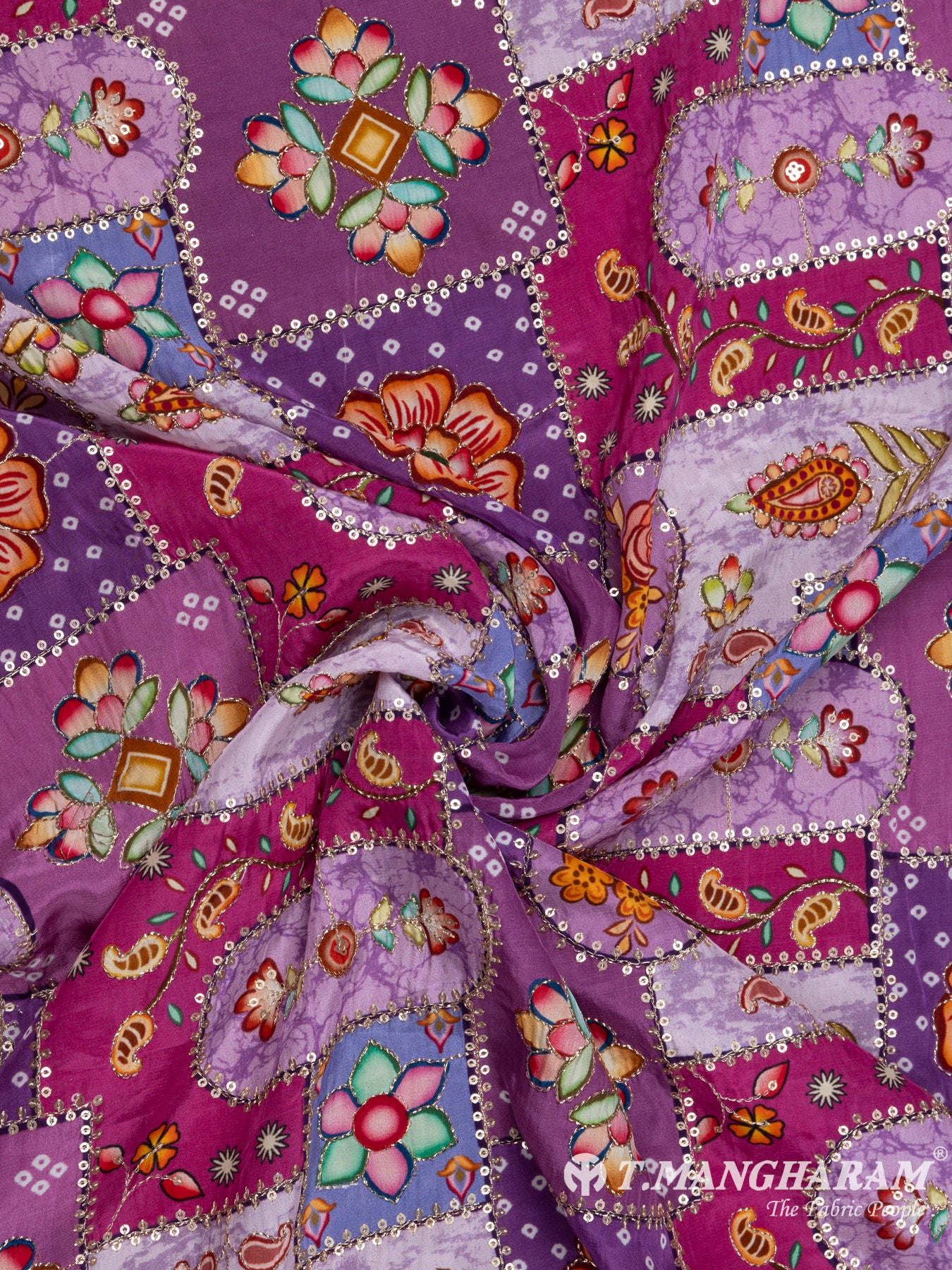 Violet Chinnon Silk Fabric - EB5180 view-1