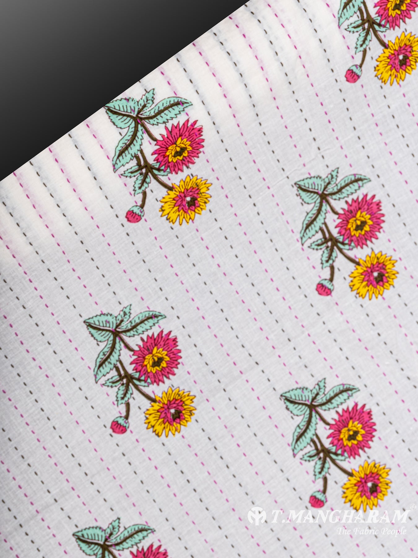 White Cotton Fabric - EC5672 view-2