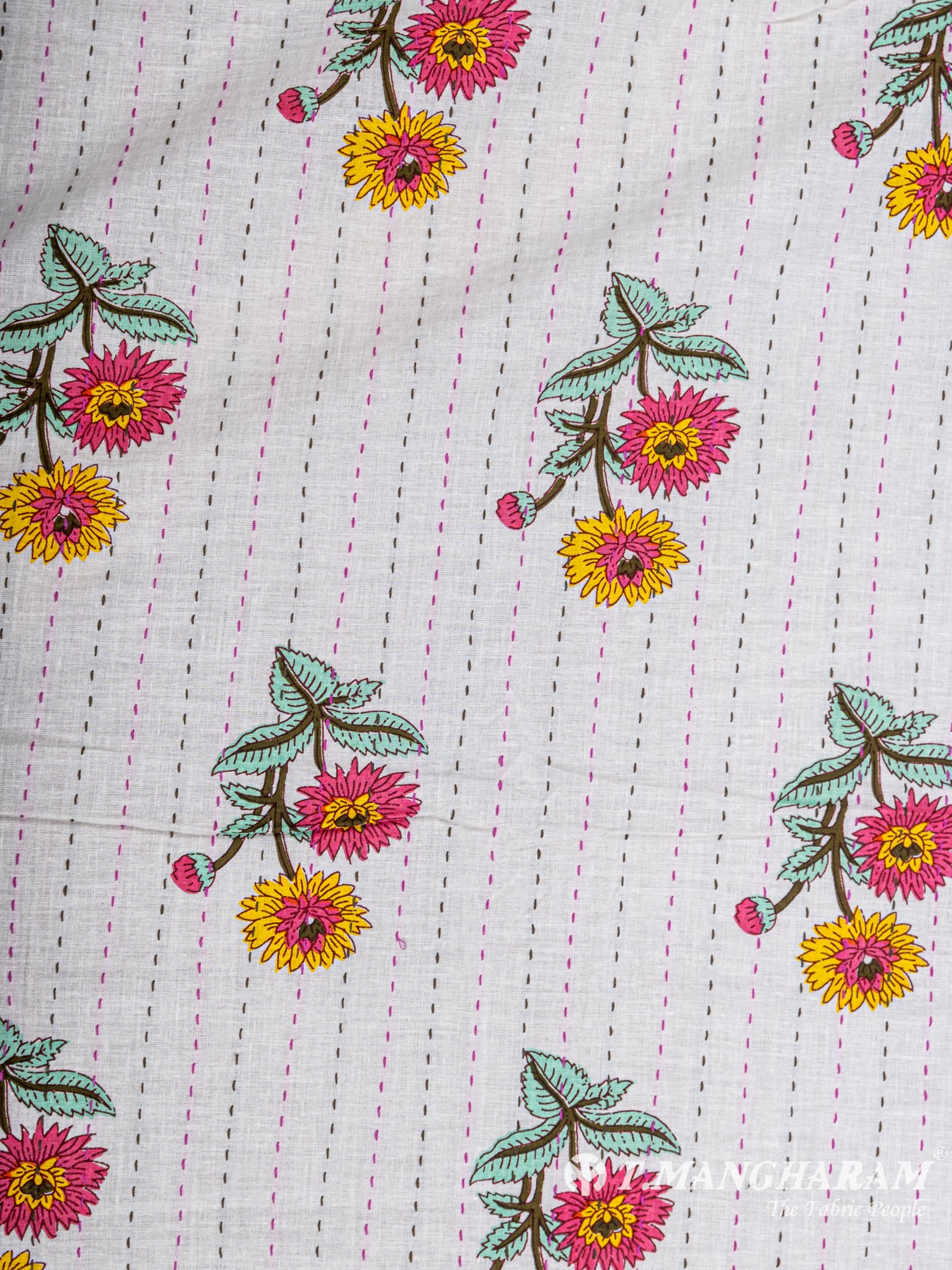 White Cotton Fabric - EC5672 view-3