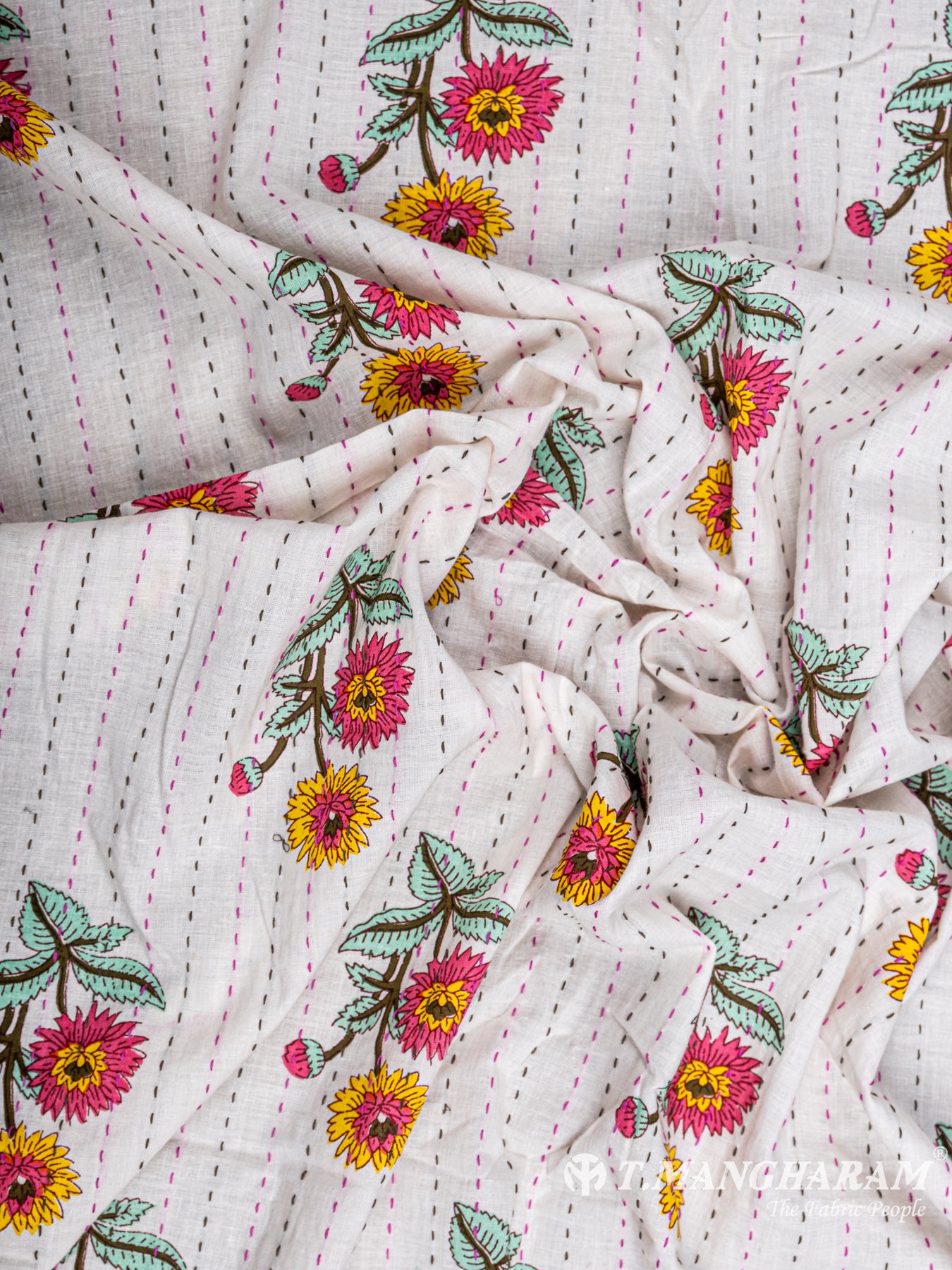 White Cotton Fabric - EC5672 view-4