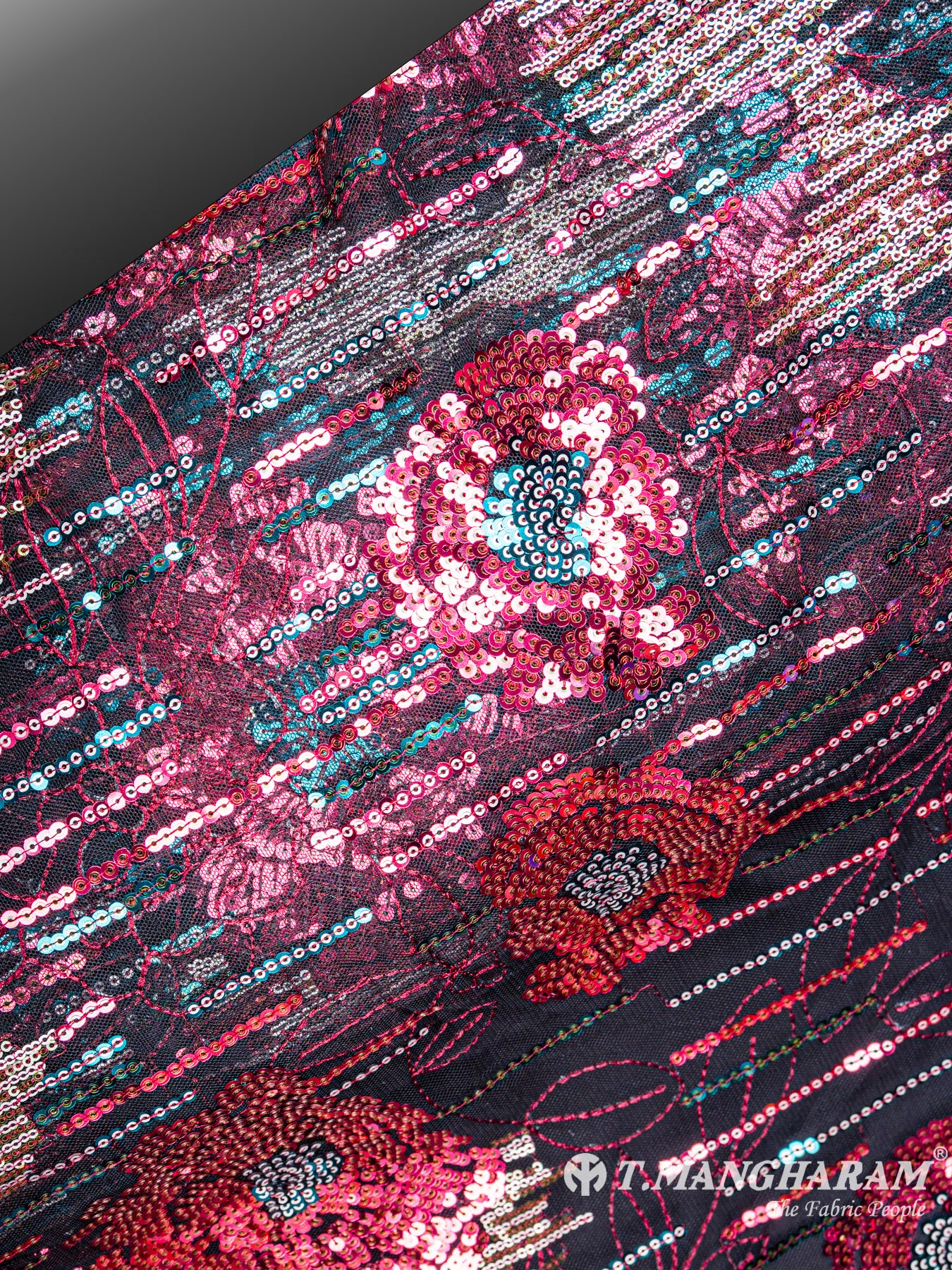 Black Fancy Net Fabric - EC5905 view-2