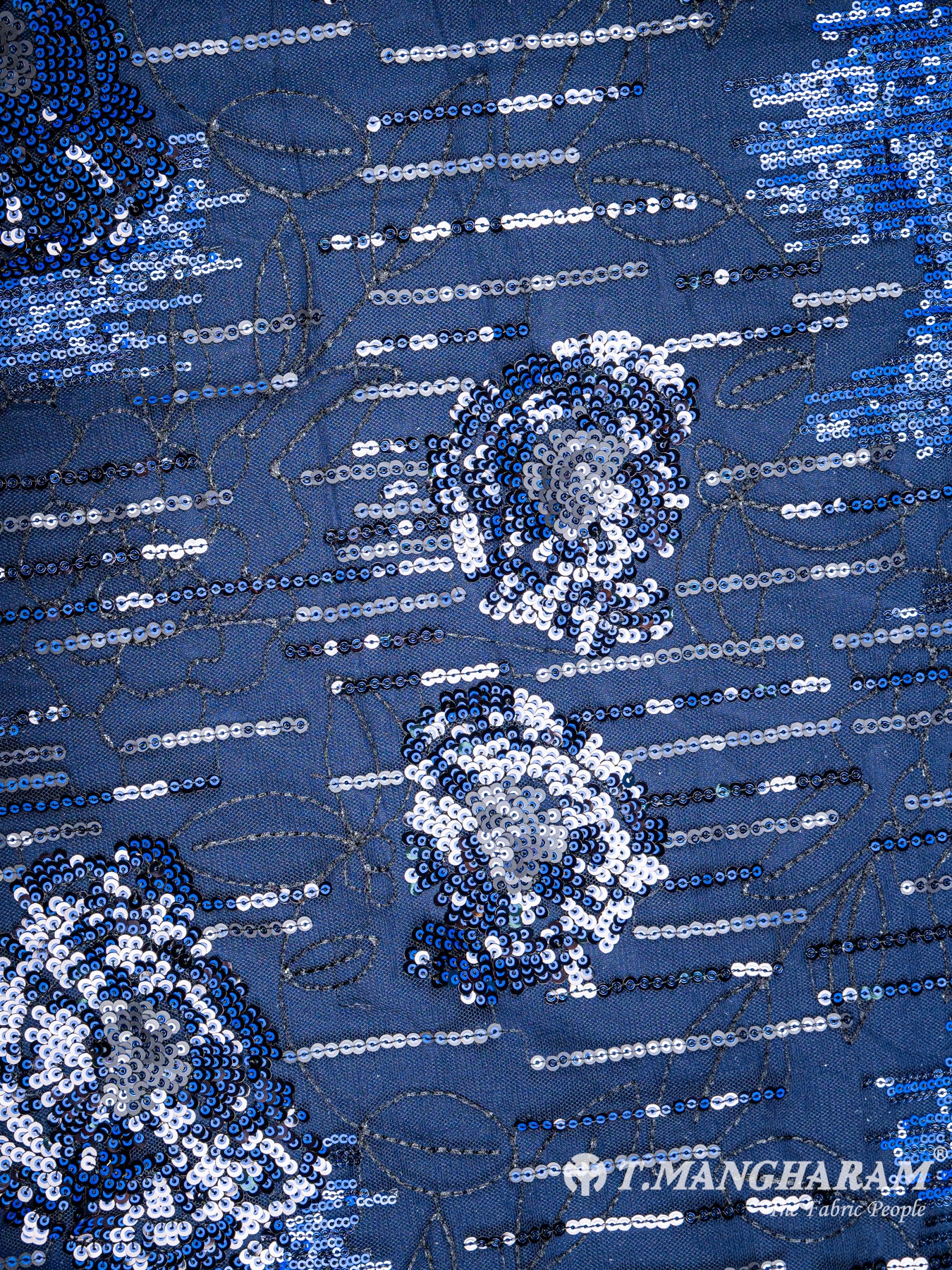Black Fancy Net Fabric - EC5904 view-3