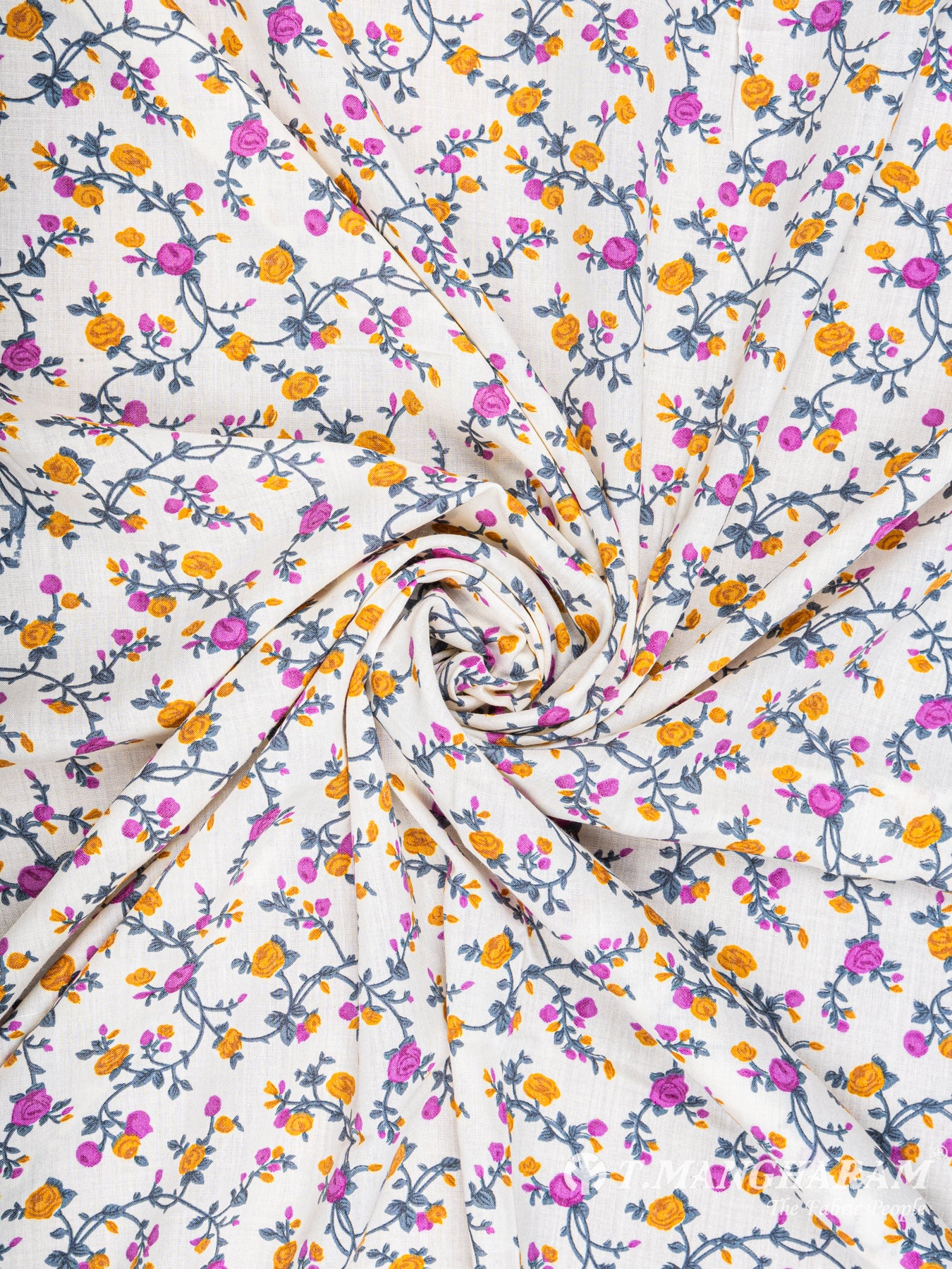 White Cotton Fabric - EC5840 view-1