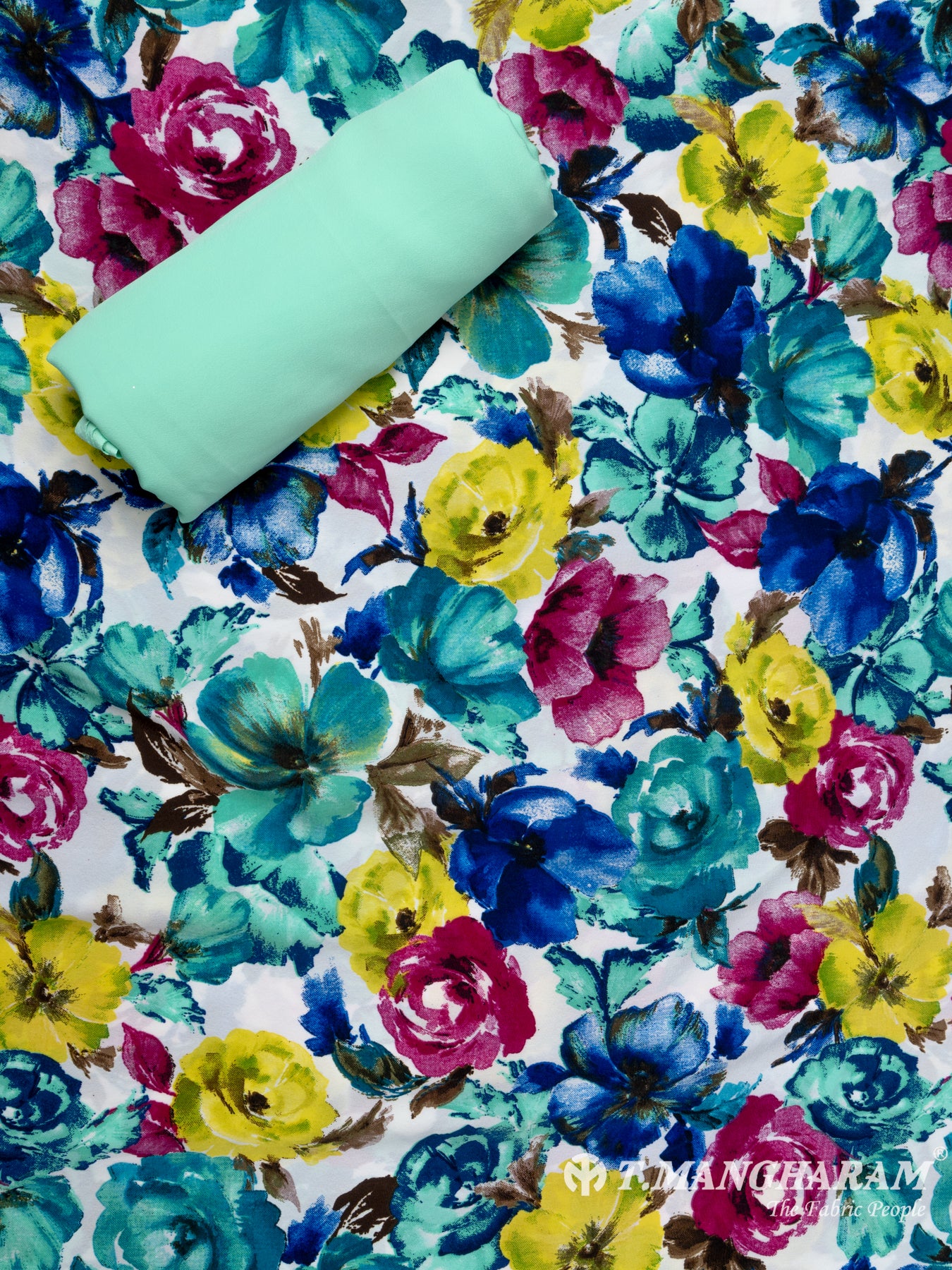 Green Crepe Chudidhar Fabric Set - EG1648 view-2