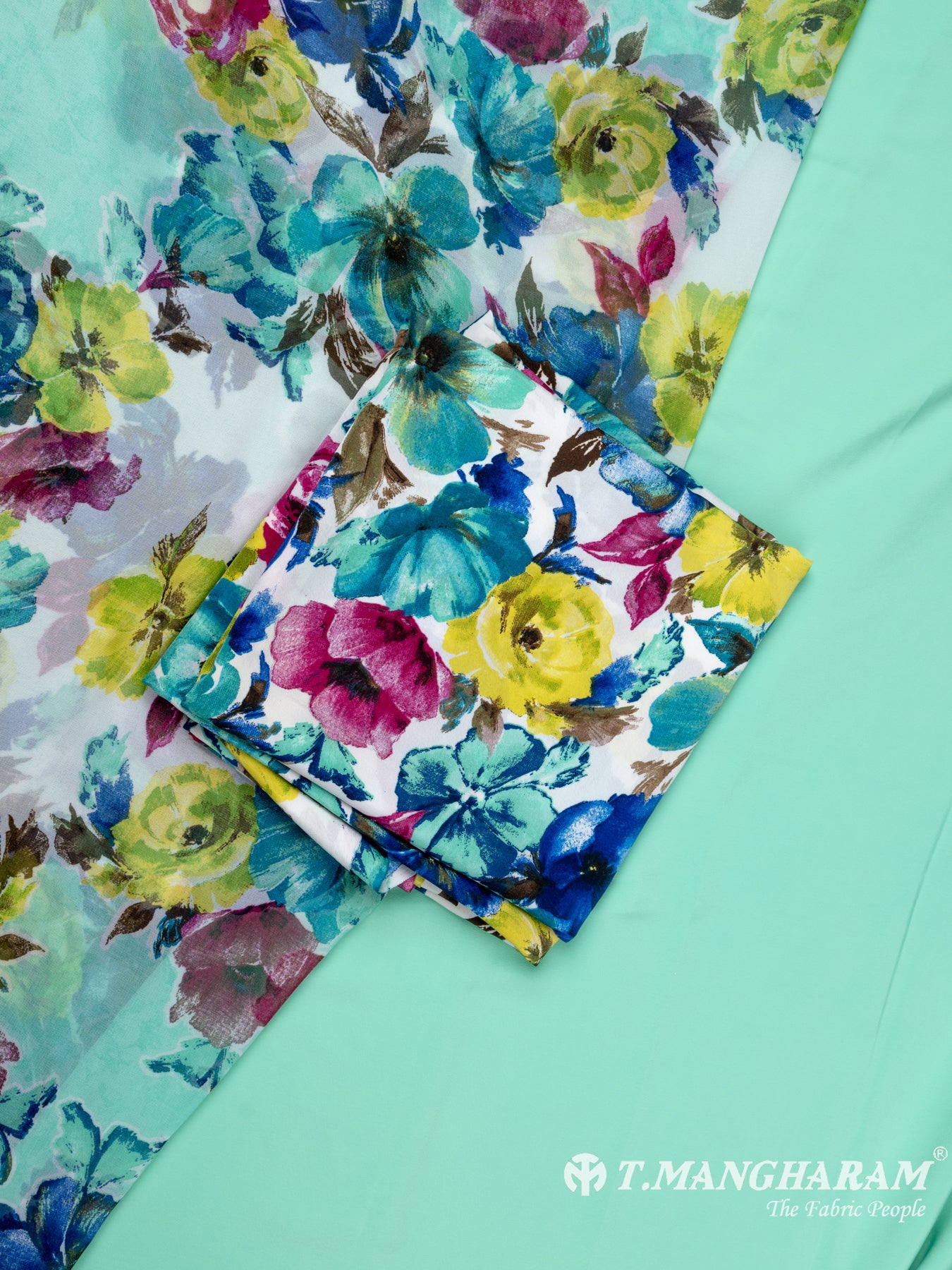 Green Crepe Chudidhar Fabric Set - EG1648 view-1