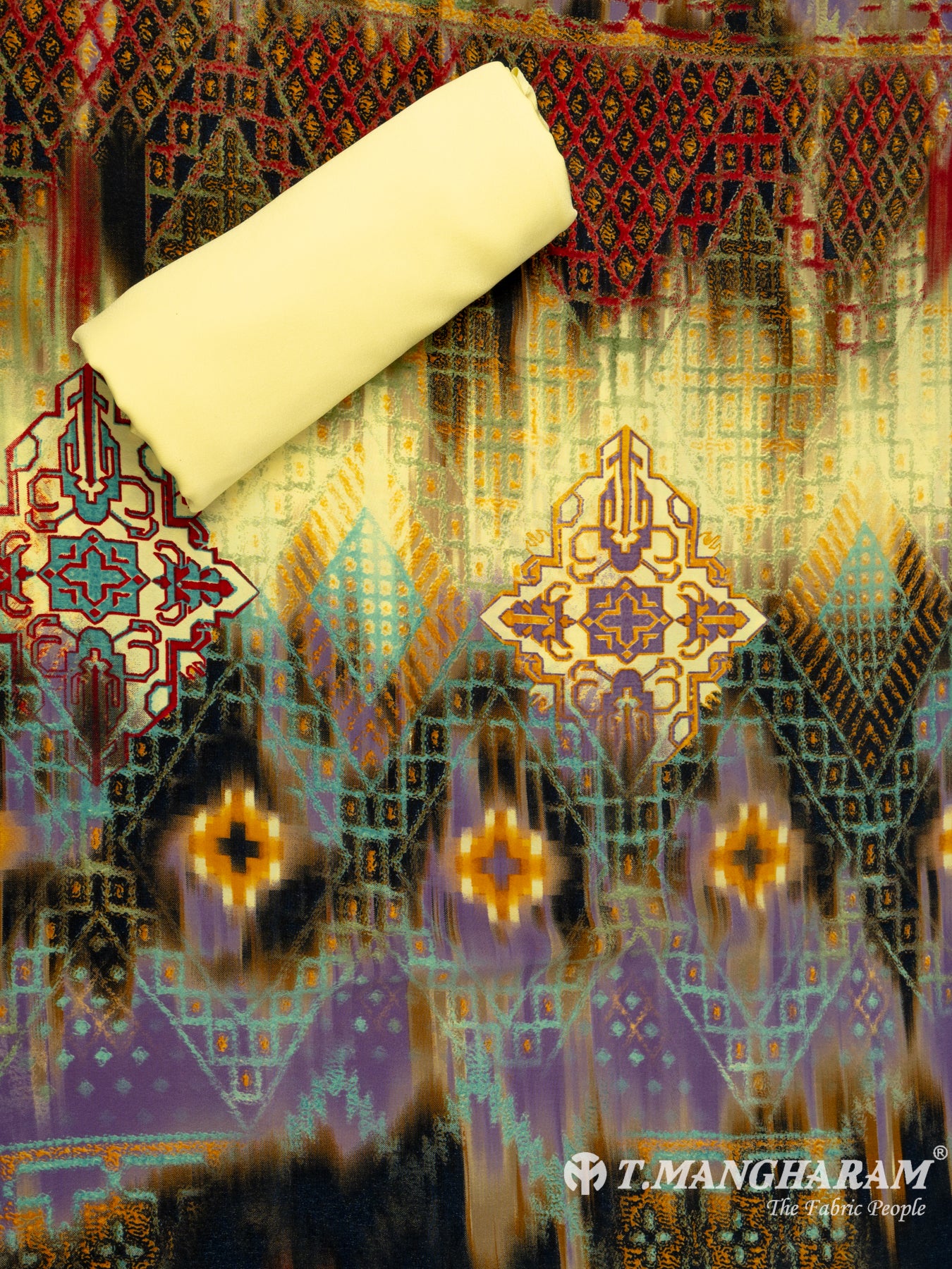 Yellow Crepe Chudidhar Fabric Set - EG1677 view-2