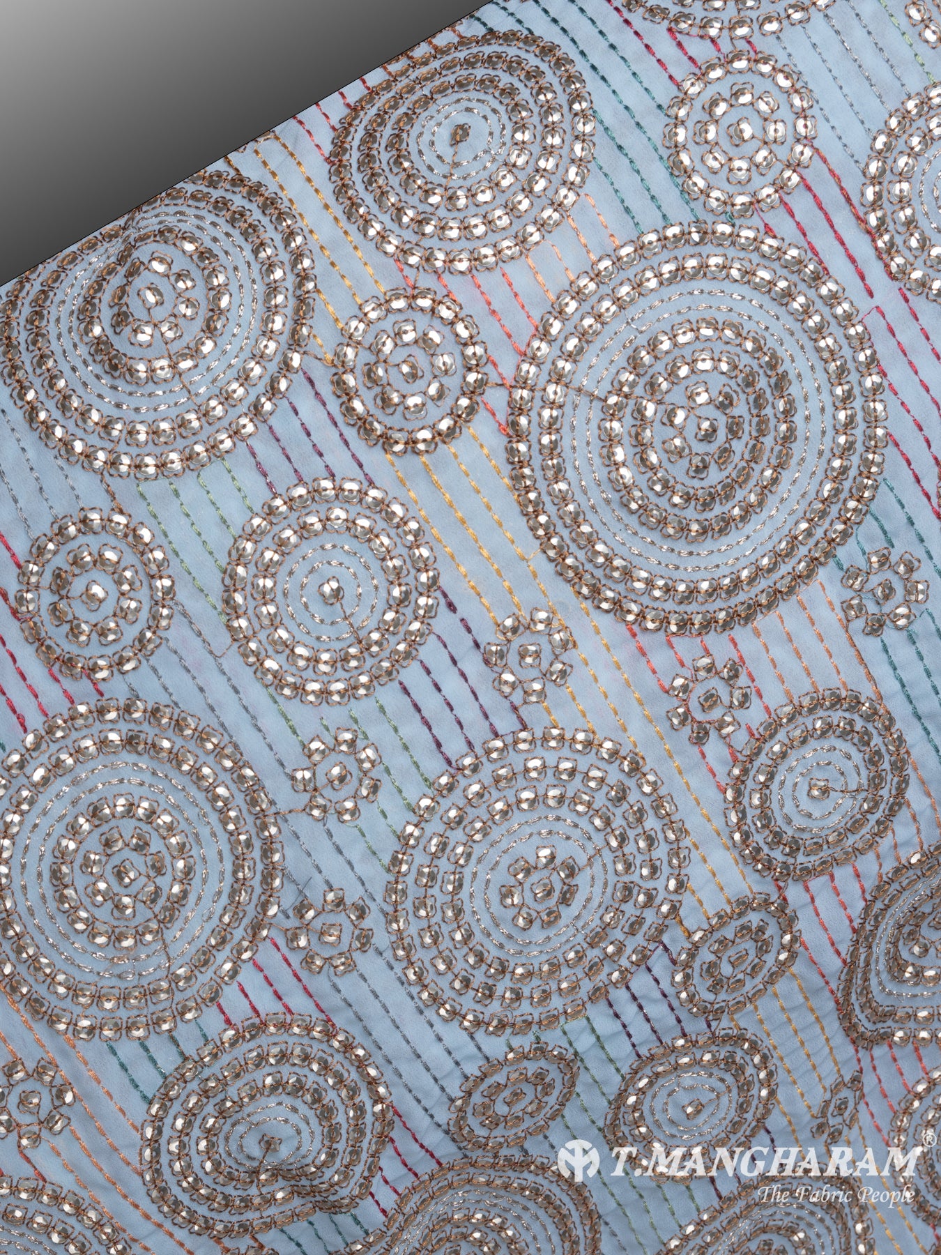 Blue Georgette Fabric - EC7757 view-2