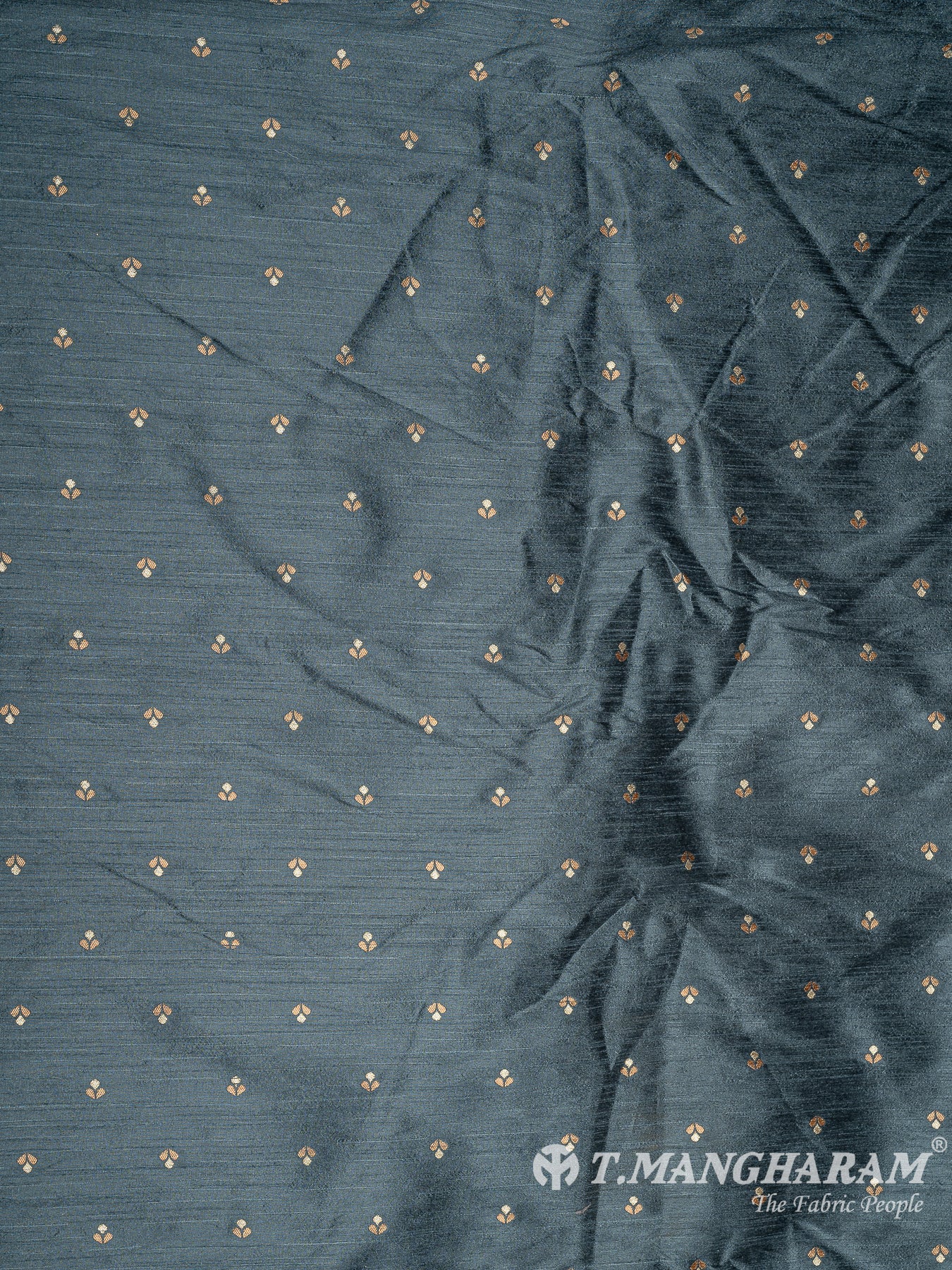 Grey Semi Banaras Fabric - EC10130 view-3