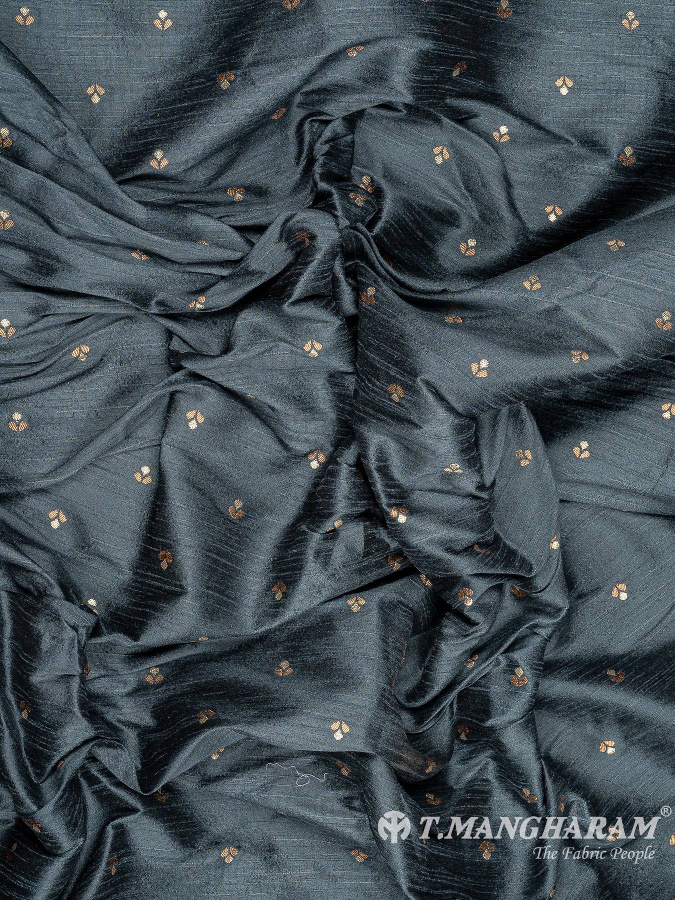 Grey Semi Banaras Fabric - EC10130 view-4