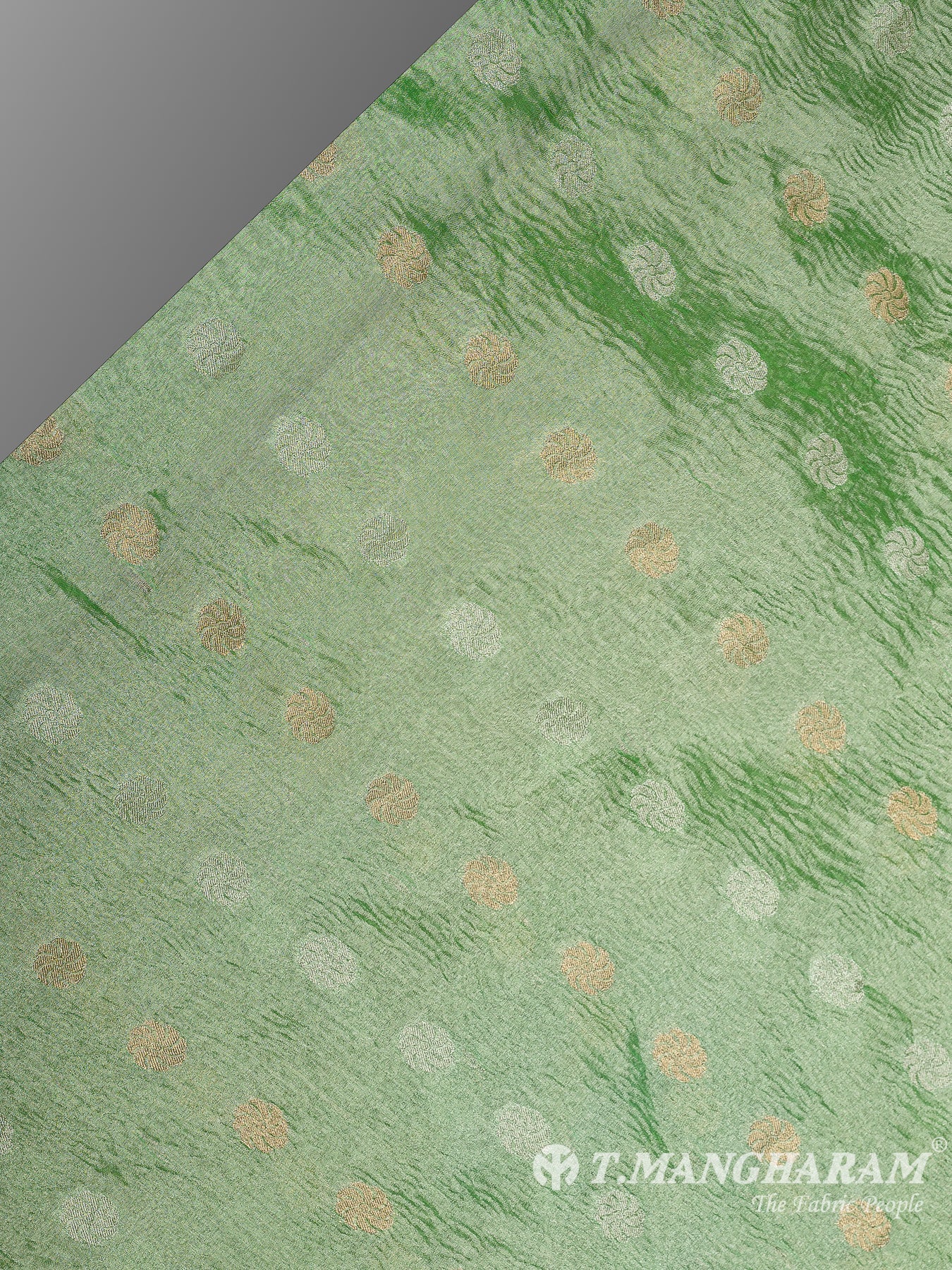 Green Semi Banaras Fabric - EB6806 view-2