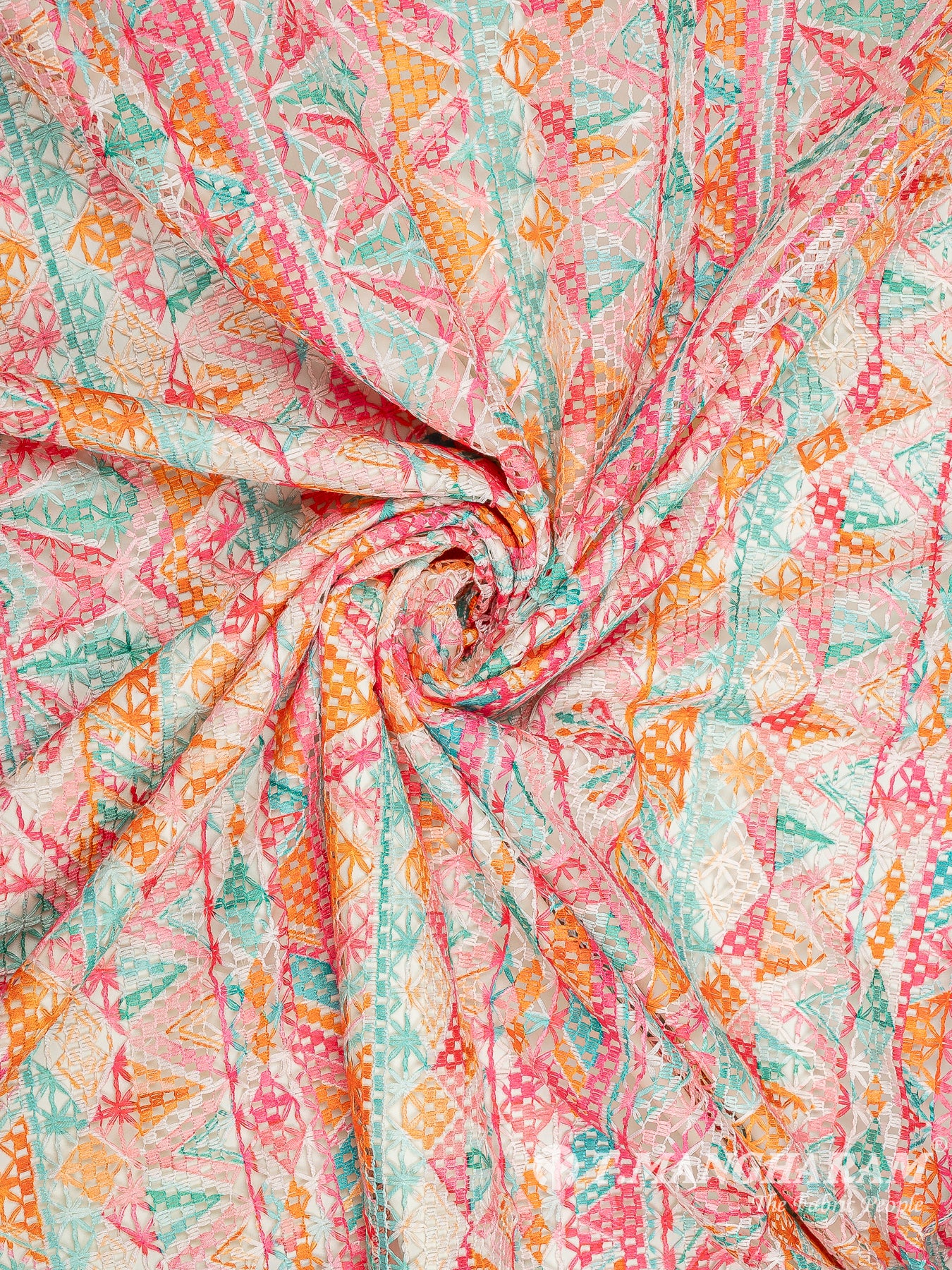 Multicolor Crochet Cotton Fabric - EC9739 view-1